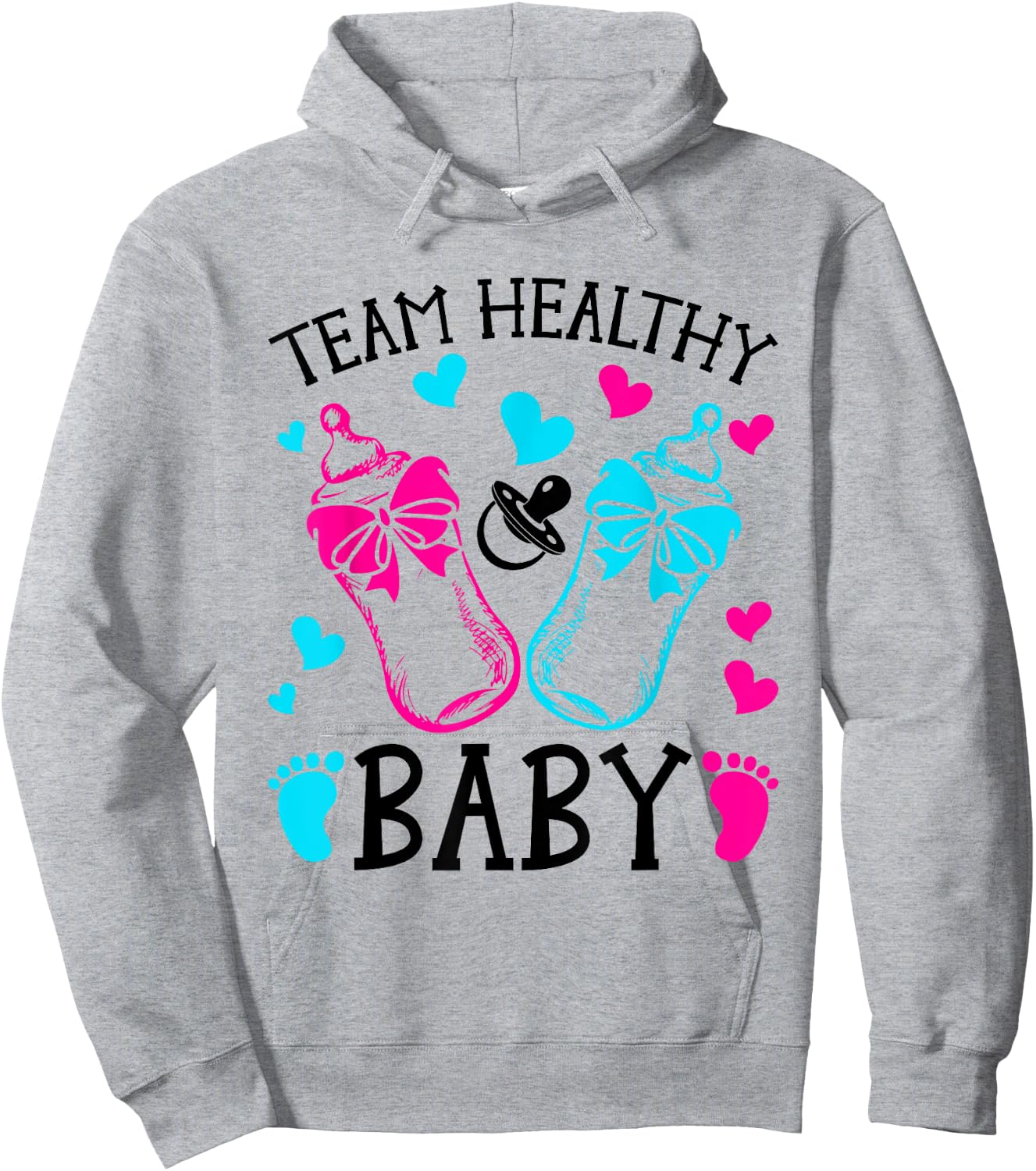 Team Healthy Baby Gender Reveal Party Hoodie - Hoodie | Ash