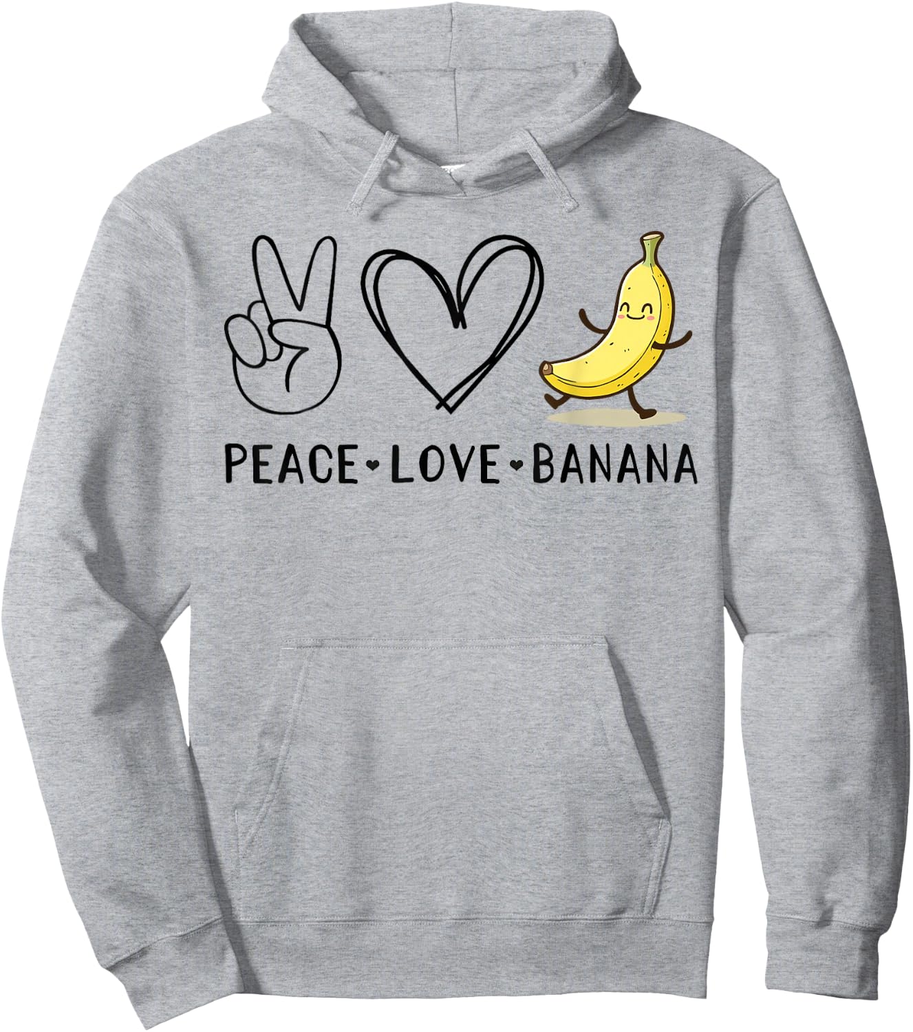 Funny Love Bananas Shirt Cute Banana Gifts Peace Love Banana Hoodie - Hoodie | Ash