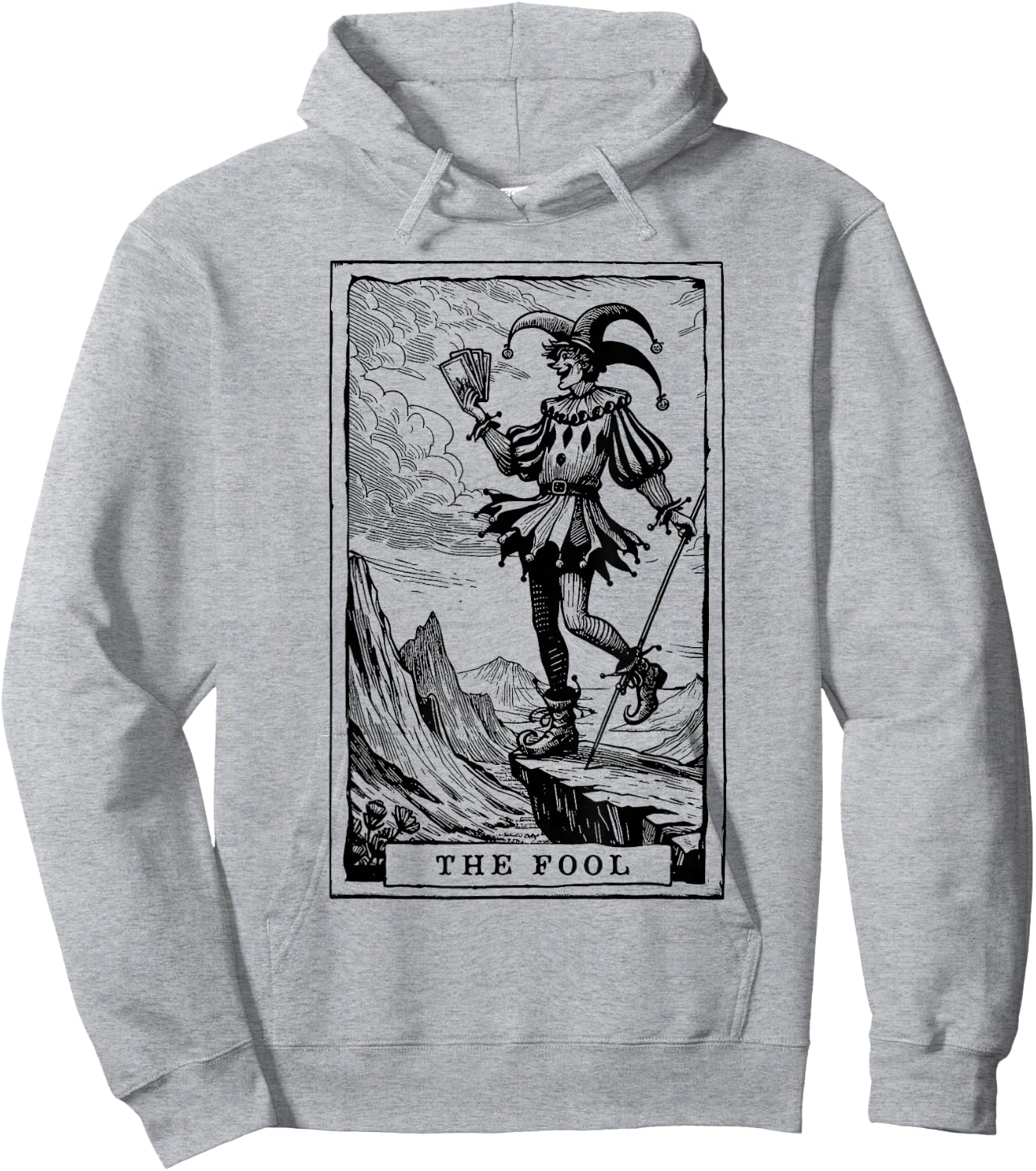 Tarot Card Shirt Jester The Fool Major Arcana Tarot Card Hoodie - Hoodie | Ash