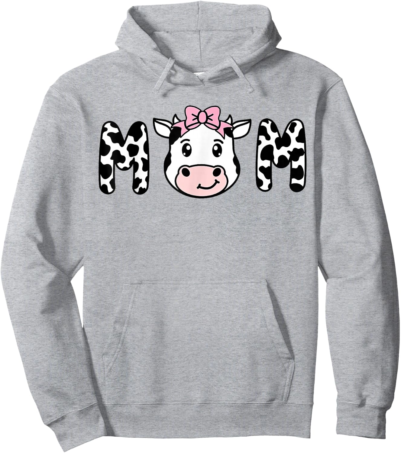 Cow MOM Birthday Family Matching Mothers Day Boy Girl Farm Hoodie - Hoodie | Ash
