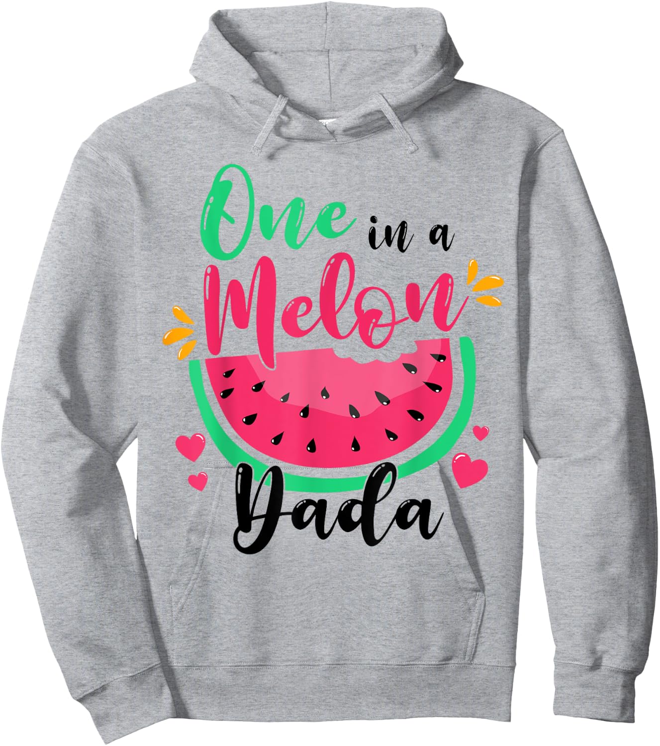 One in a Melon Dada Summer Birthday Party Matching Family Hoodie - Hoodie | Ash