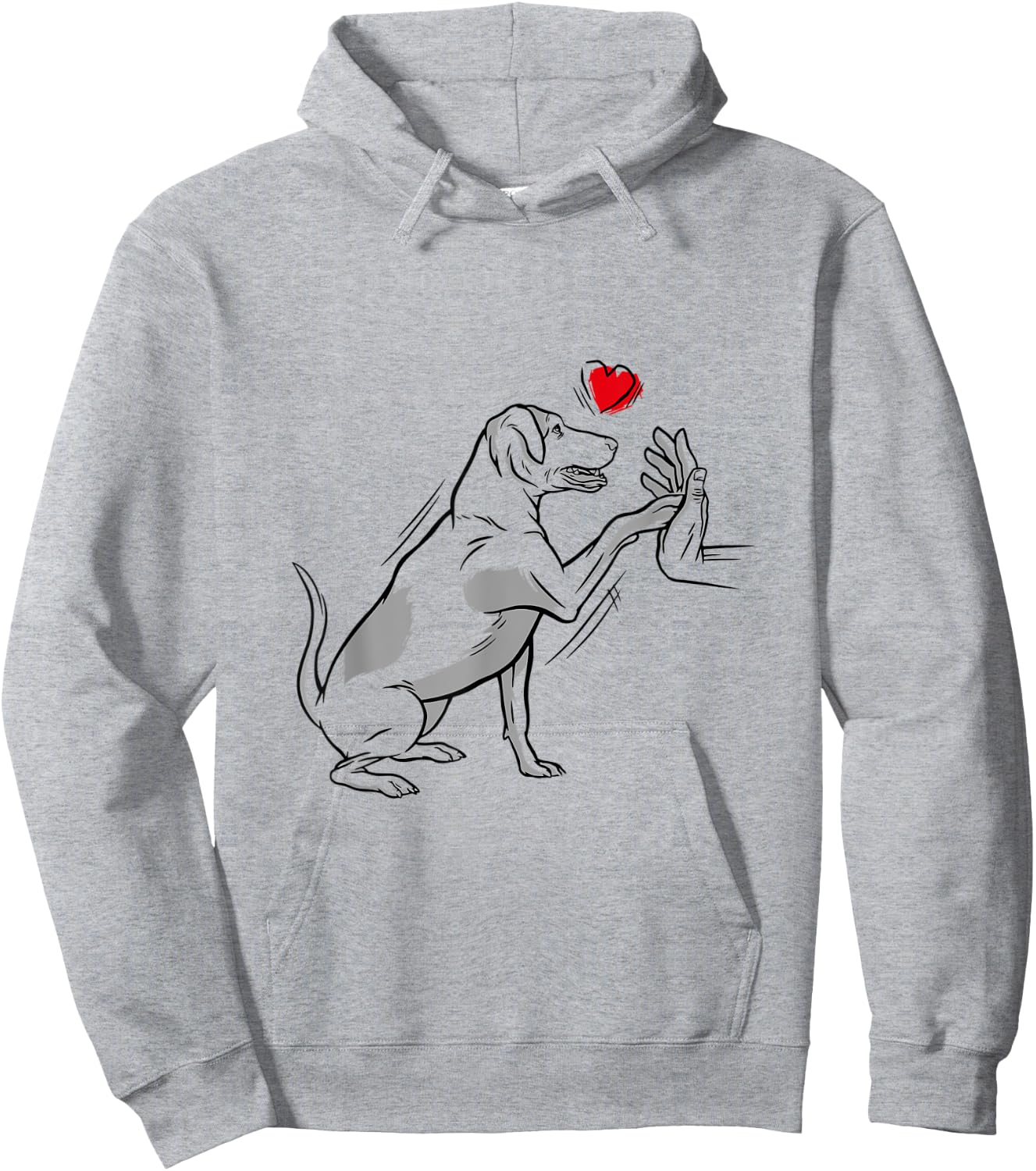 Dog Paw Hand Human Heart Love Labrador Retriever Hoodie - Hoodie | Ash