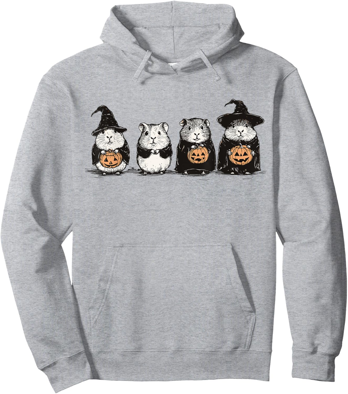 Cute Guinea Pig Halloween Guinea Pig Witch Hilarious Animal Hoodie - Hoodie | Ash