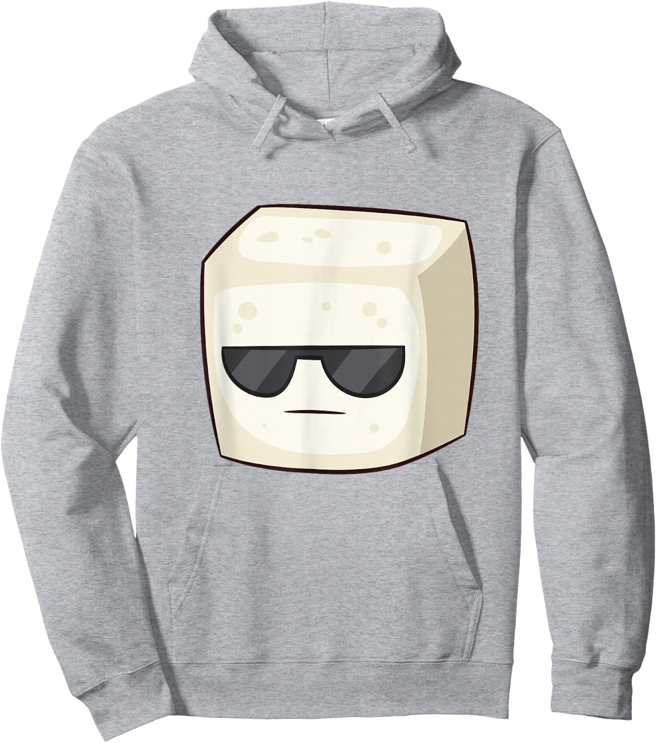 Tofu With Sunglasses Vegan Vegetarian Cute Cartoon Tofu Hoodie - Hoodie | Ash