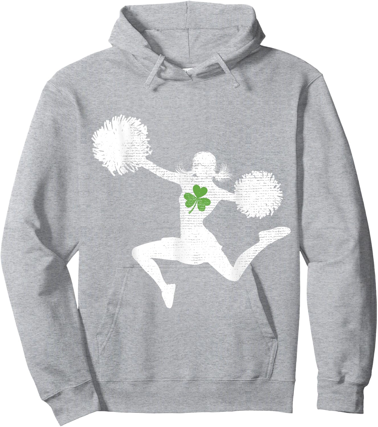 Cheerleading Lovers Green Shamrock Leaf St Patricks Day Hoodie - Hoodie | Ash