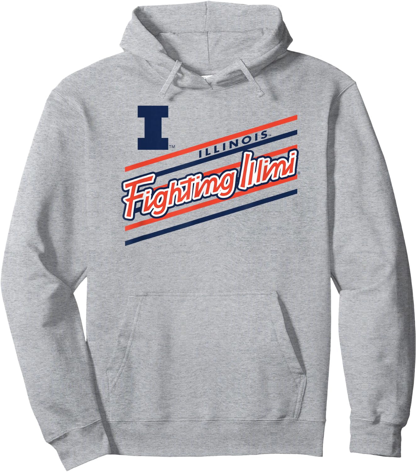 Illinois Fighting Illini Retro Performer Gray Hoodie - Hoodie | Ash