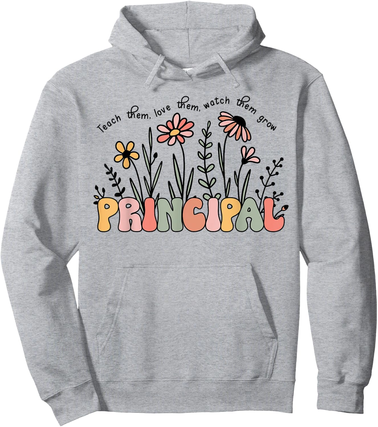 Retro Vintage Floral Principal Shirt Teachers Day Hoodie - Hoodie | Ash