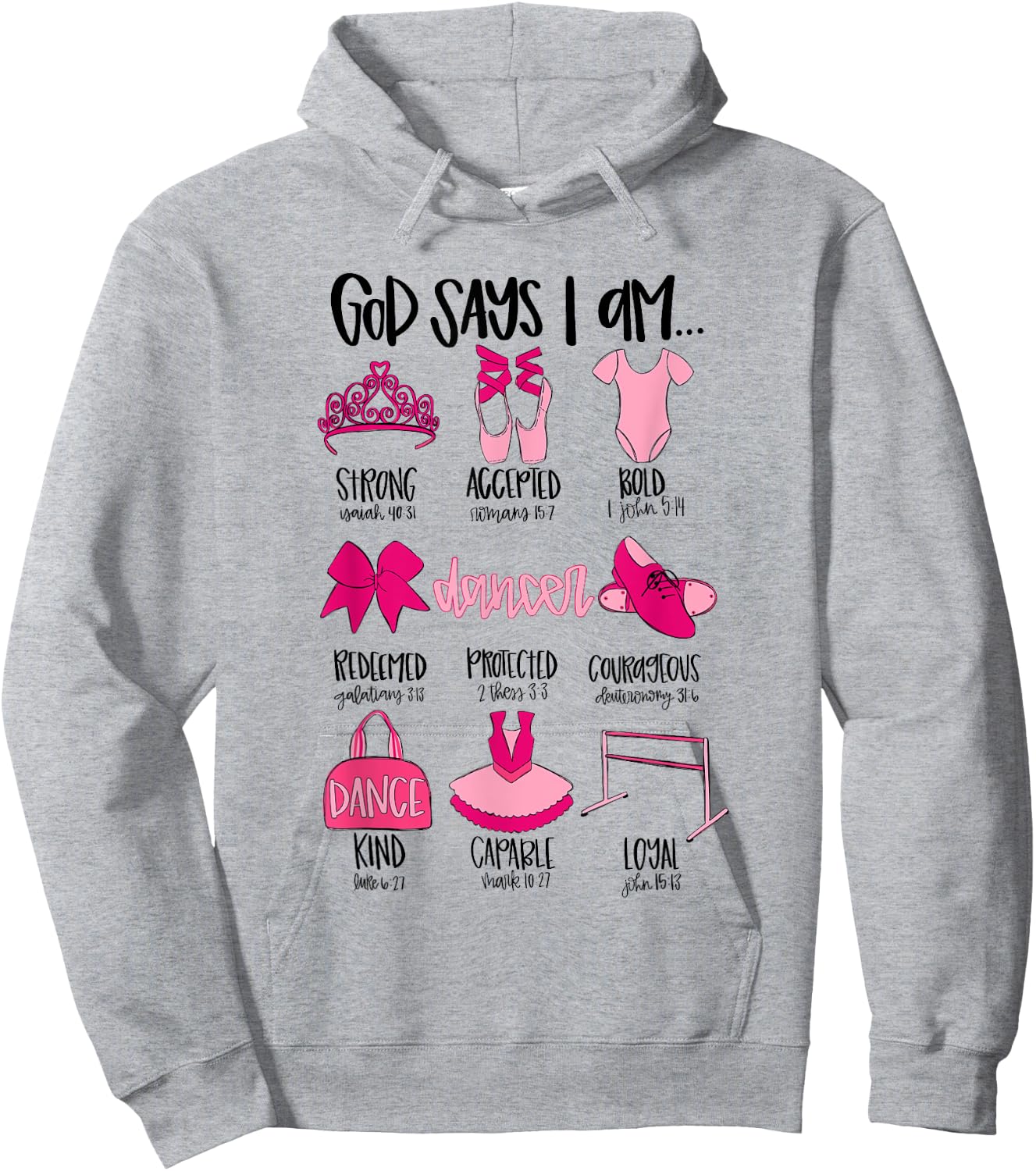 God Says I Am Ballet Christian Ballet Dancer Bible Religious Hoodie - Hoodie | Ash