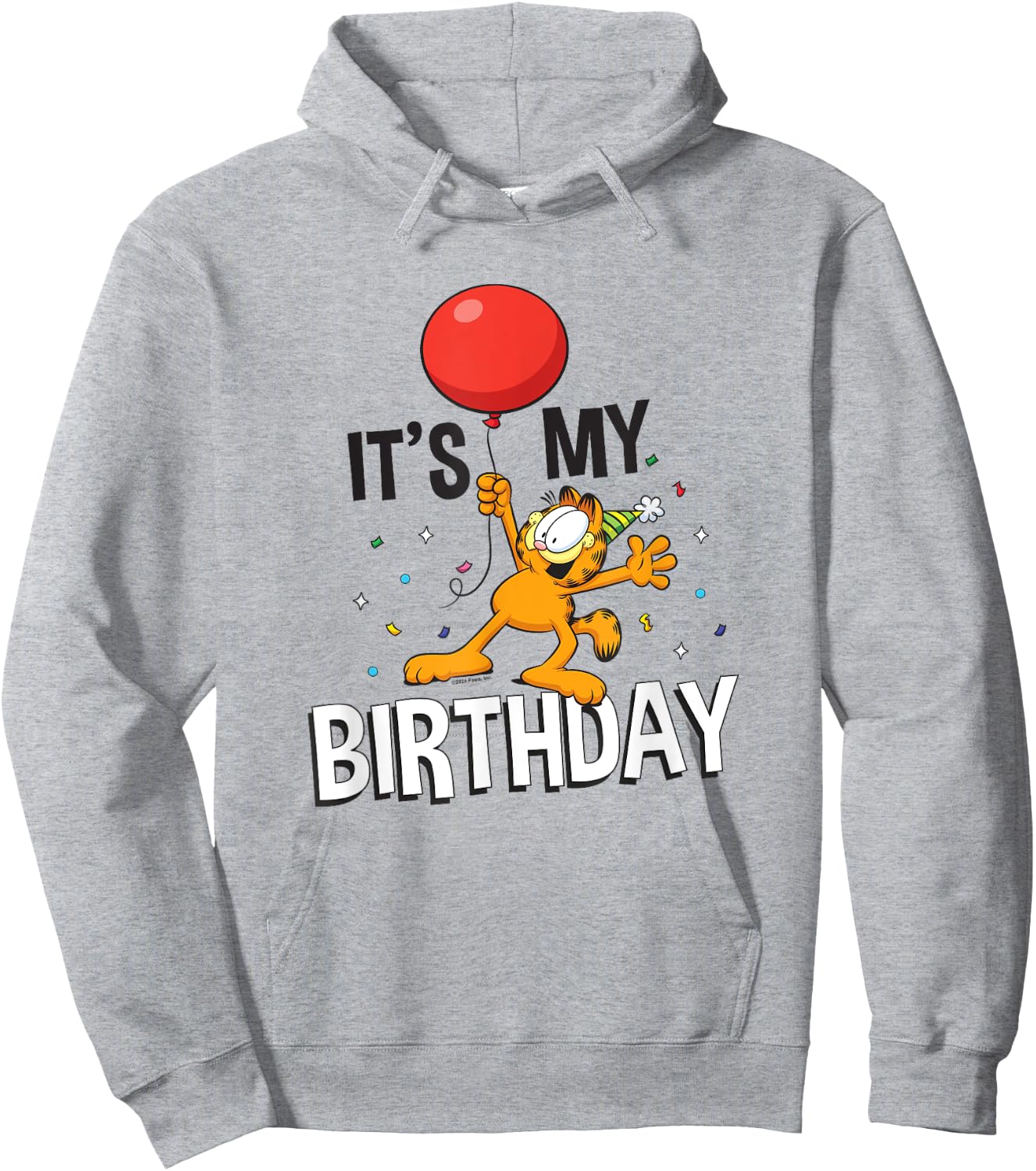 Garfield It's My Birthday Confetti Celebration Logo Hoodie - Hoodie | Ash