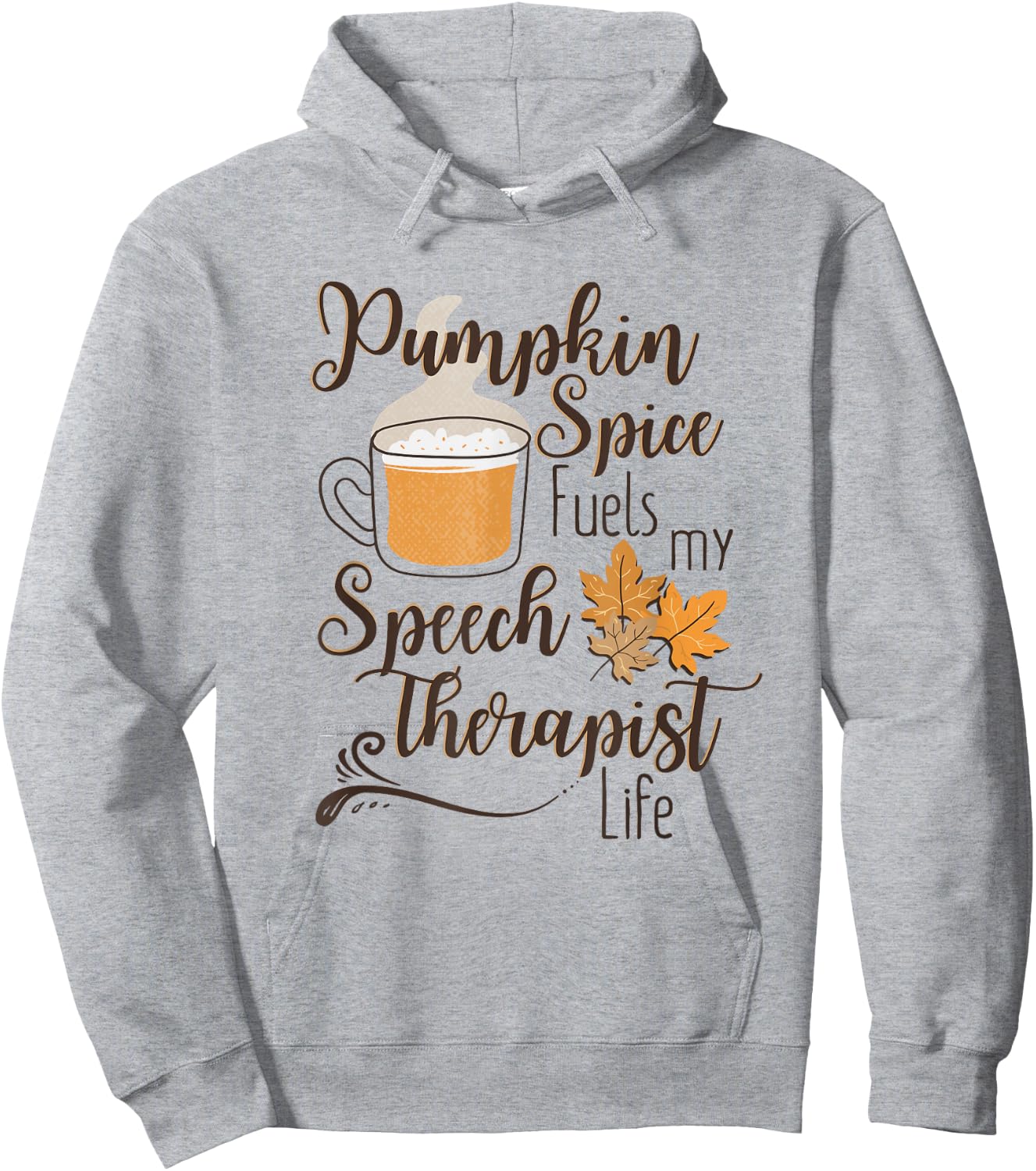 Speech Therapist Pumpkin Spice Latte SLP Fall Therapy Coffee Hoodie - Hoodie | Ash