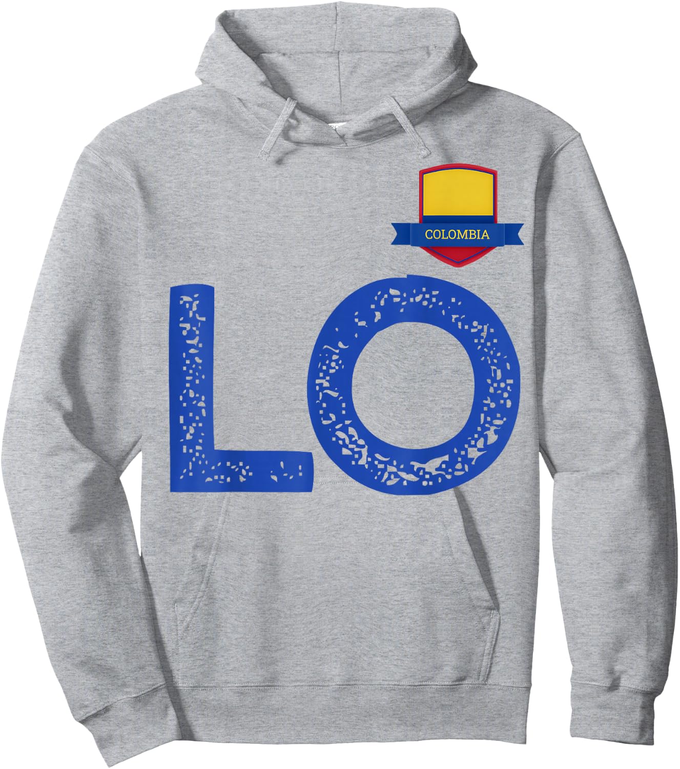Colombia Human-Flag Letter L and O Colombian Hoodie - Hoodie | Ash