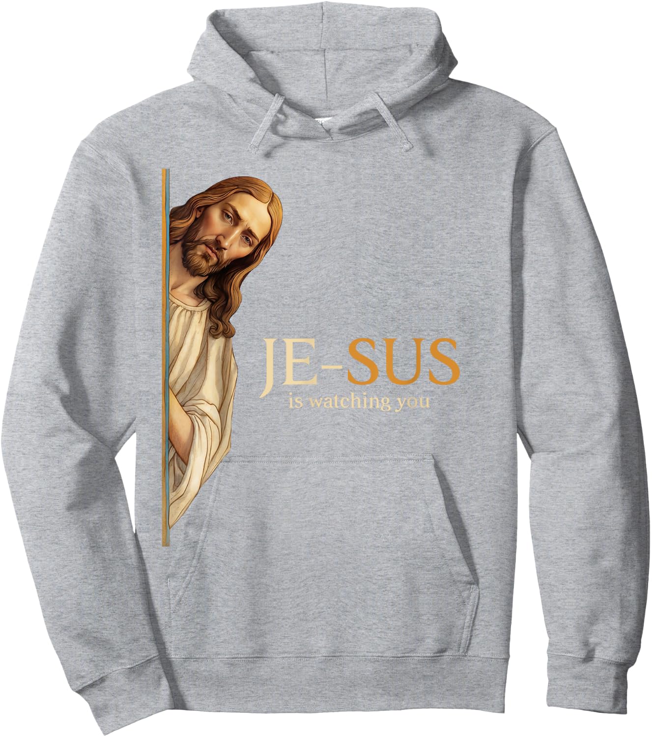 Spiritual watchful Jesus Jesus is watching you Hoodie - Hoodie | Ash