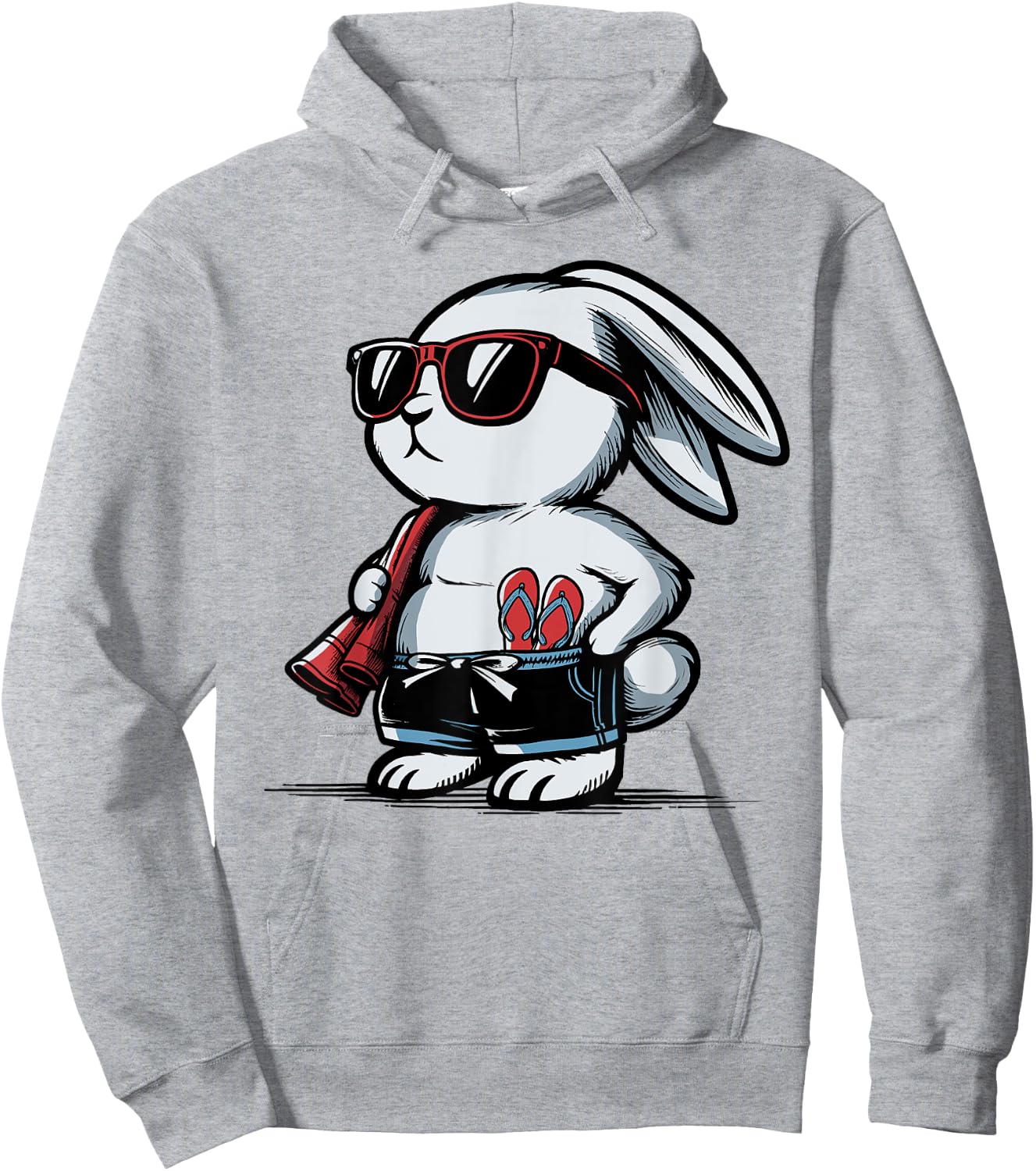 Beach Rabbit Bunny Beach-Goer Summer Men Women Girls Kids Hoodie - Hoodie | Ash