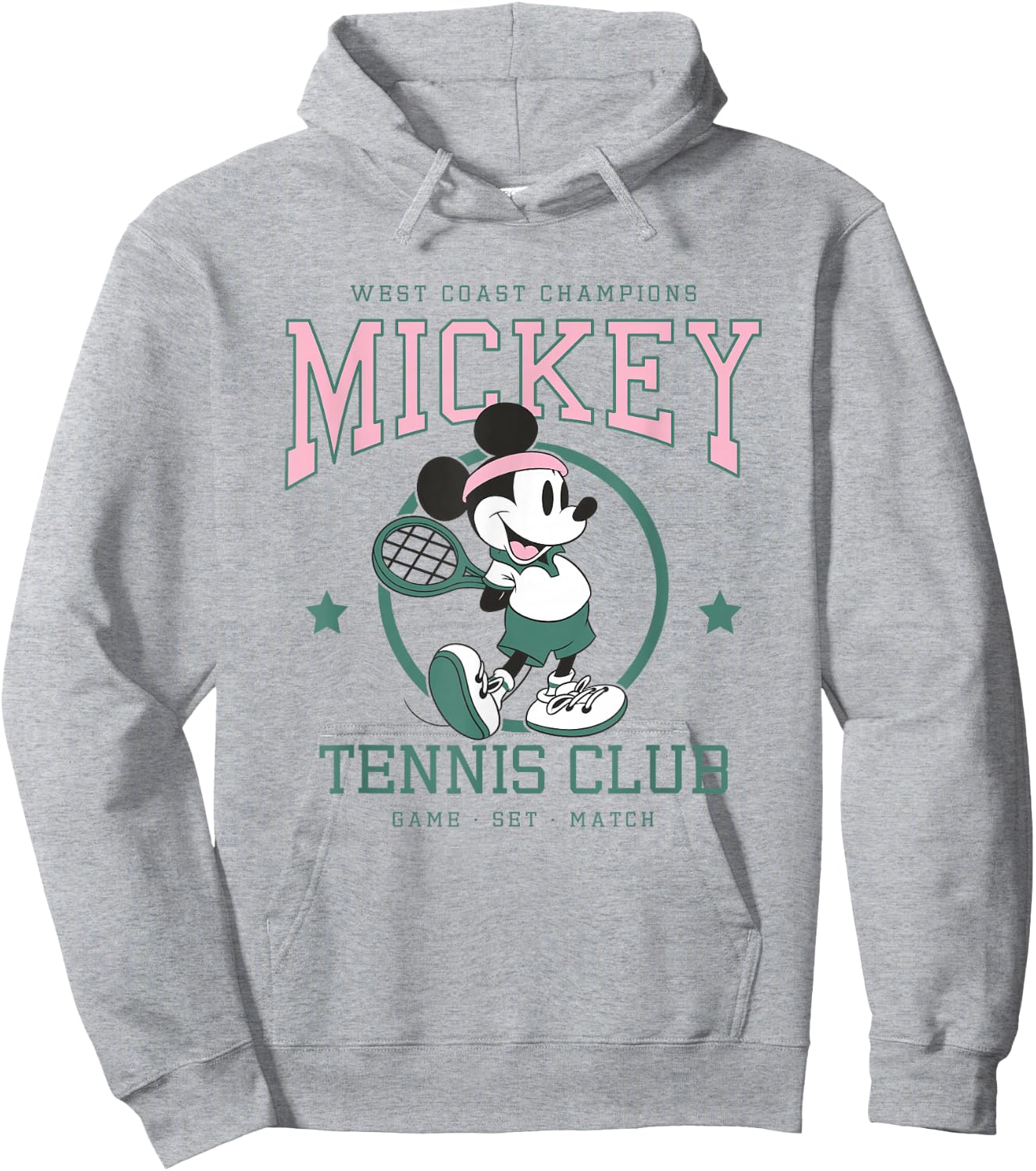 Disney Mickey and Friends Retro Tennis Club Game Set Match Hoodie - Hoodie | Ash