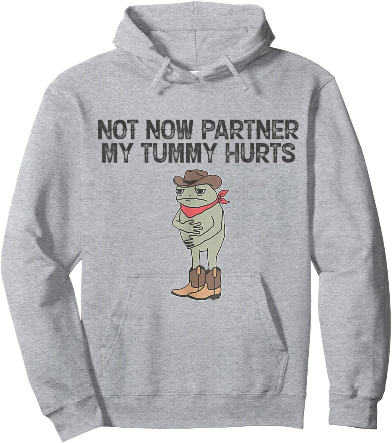 Not Now Partner My Tummy Hurts Funny Quote Hoodie - Hoodie | Ash