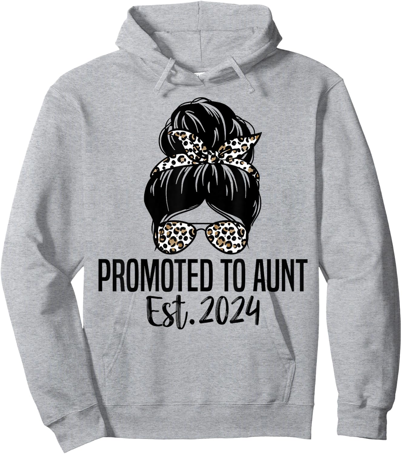 Promoted To Aunt Est. 2024 First Time New Aunt Hoodie - Hoodie | Ash