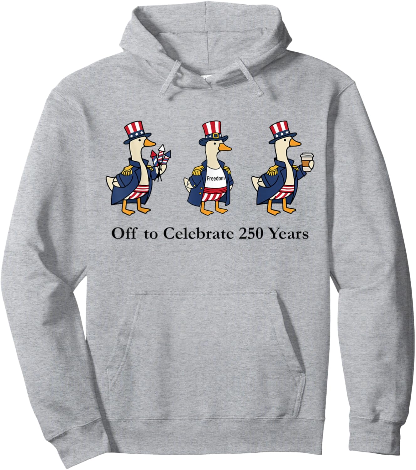 Off to Celebrate 250 Years American 250th Anniversary Hoodie - Hoodie | Ash