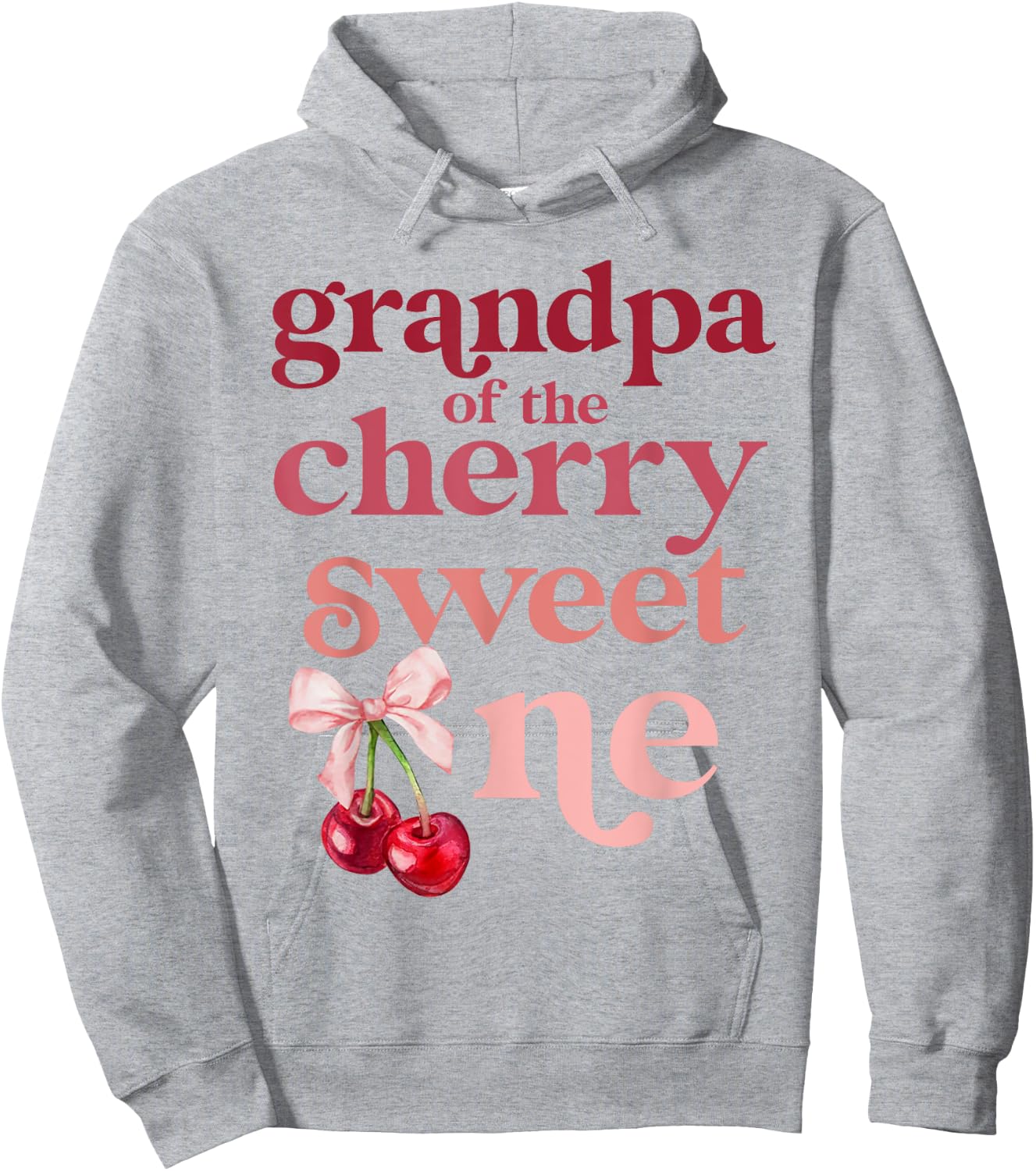 Grandpa of the Cherry Sweet One Coquette First Birthday 1st Hoodie - Hoodie | Ash