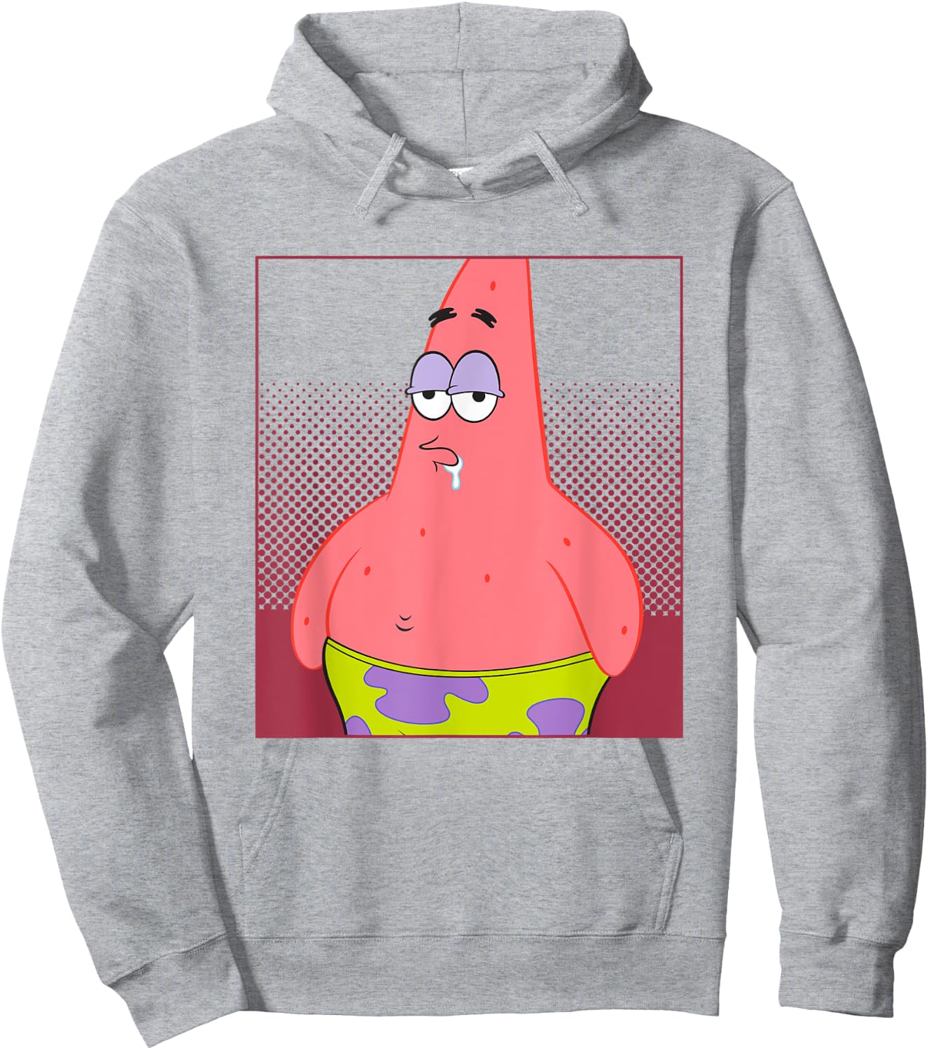 SpongeBob SquarePants Drooling Patrick Star Portrait Hoodie - Hoodie | Ash