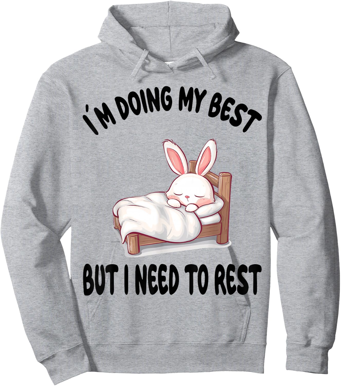 Bunny Rabbit Official Sleepshirt Pajamas Nightgown Hoodie - Hoodie | Ash
