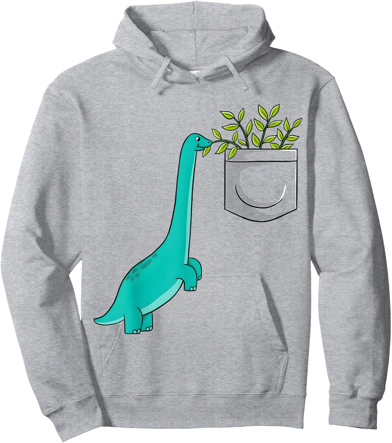 Cute Dinosaur Plants In Pocket Funny Pocket Dinosaur Hoodie - Hoodie | Ash
