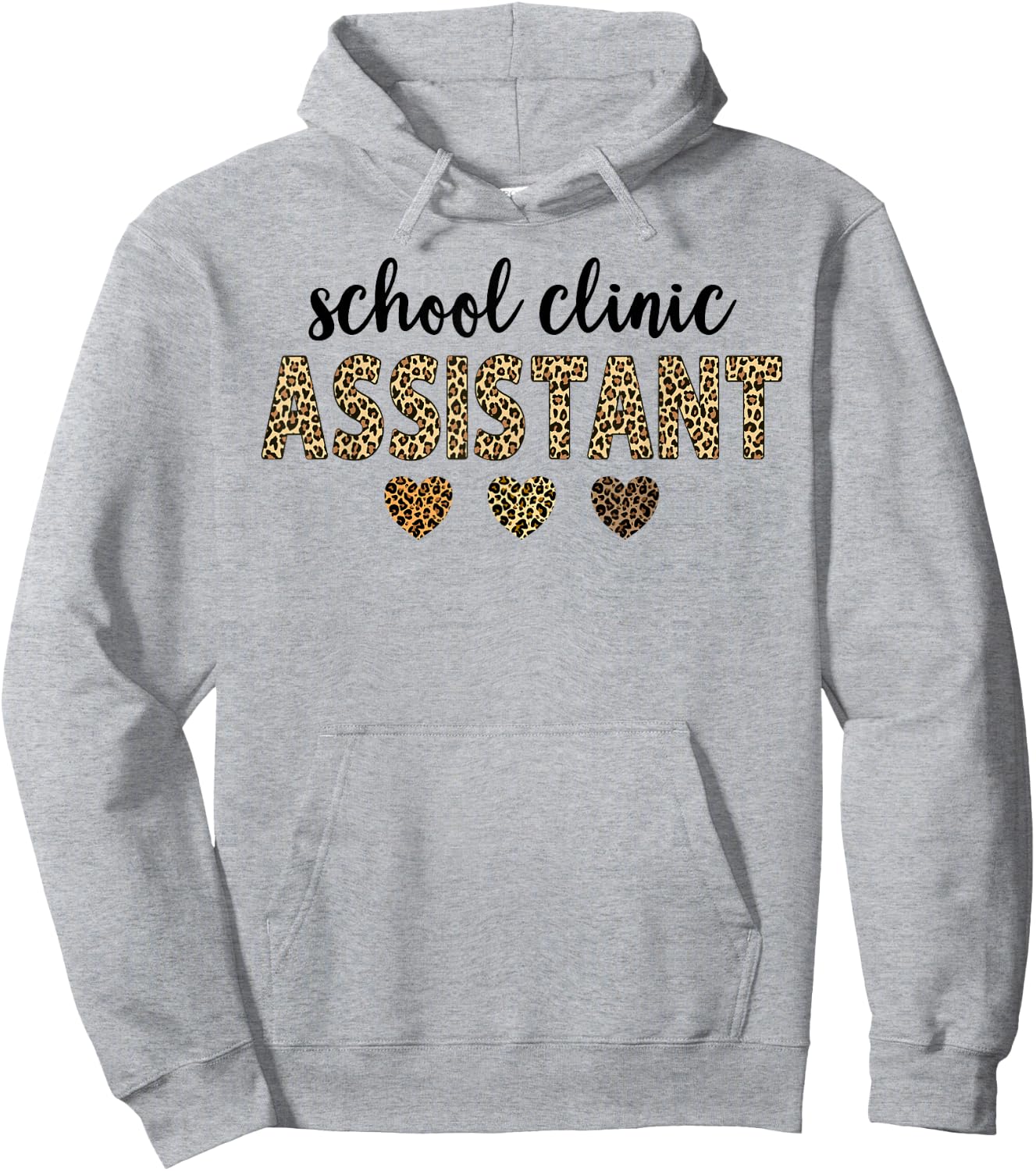 school clinic Assistant Squad Funny Assistant Leopard Hoodie - Hoodie | Ash
