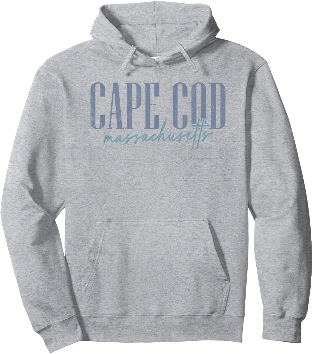 Vintage Cape Cod Massachusetts Retro Throwback Script Hoodie - Hoodie | Ash