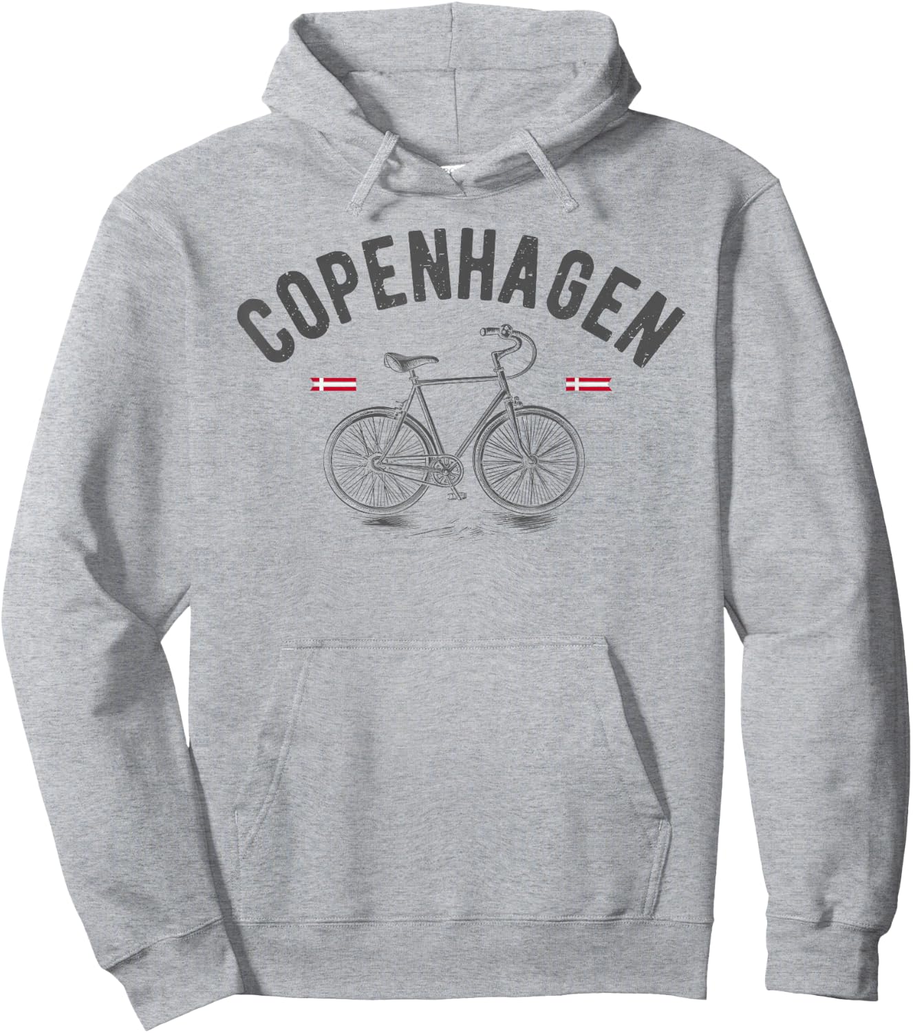Vintage Bicycle Copenhagen Denmark | Bike Lover Hoodie - Hoodie | Ash
