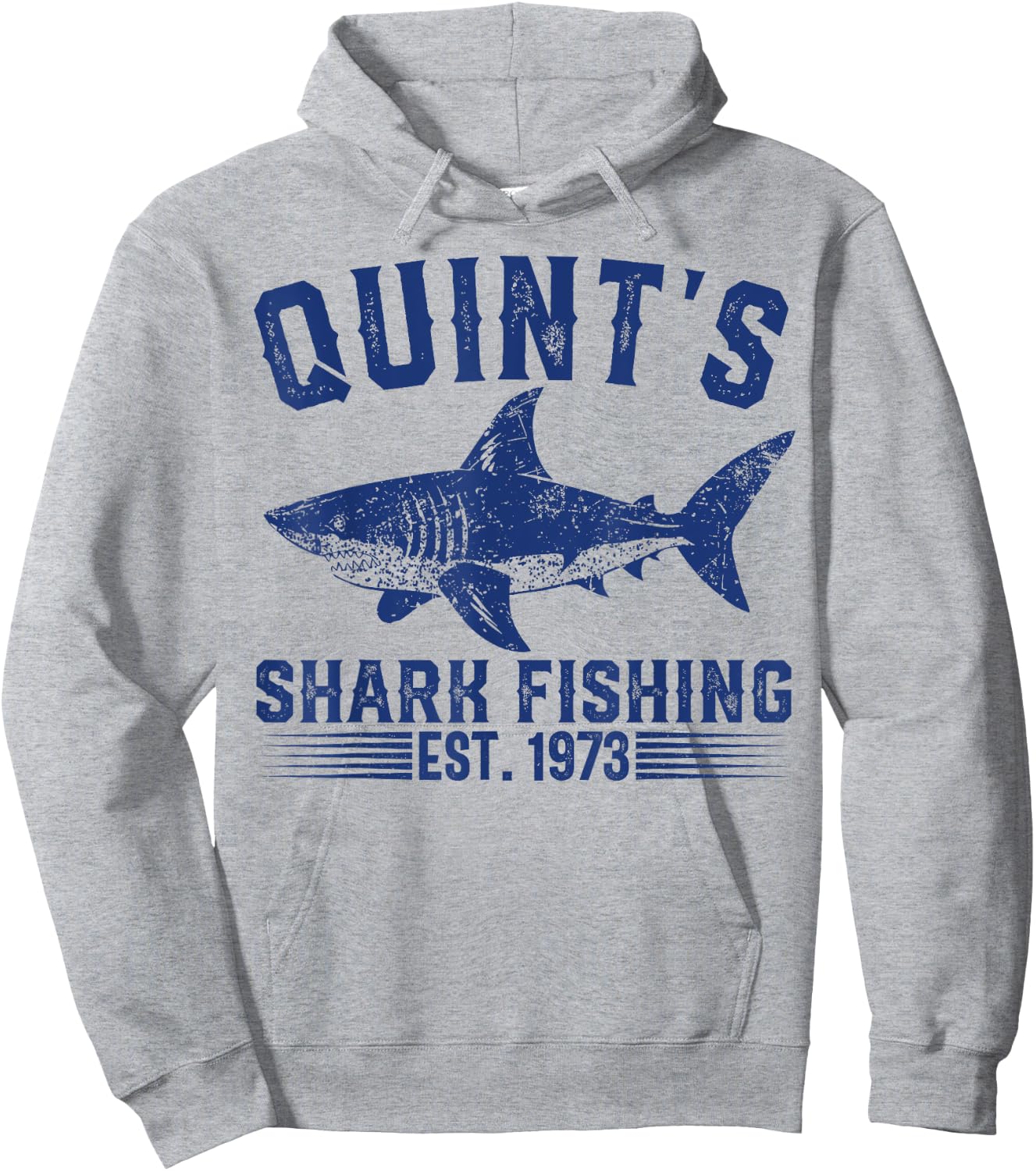 Vintage Quint's Shark Fishing 1973 Retro Fisher Birthday Hoodie - Hoodie | Ash