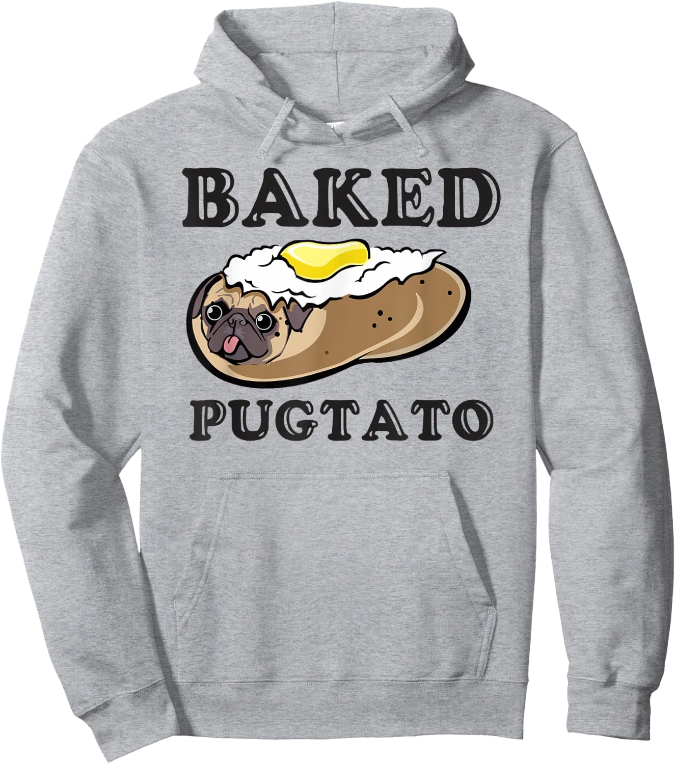 Pugtato, Funny Dog Lovers, Ladies Man Dog, I Love My Pug Hoodie - Hoodie | Ash