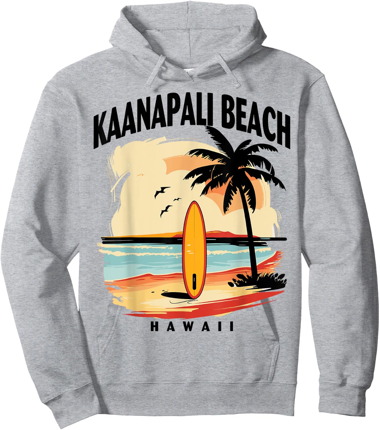 Kaanapali Beach Hawaii Surfboard Surfing Men Women Hoodie - Hoodie | Ash