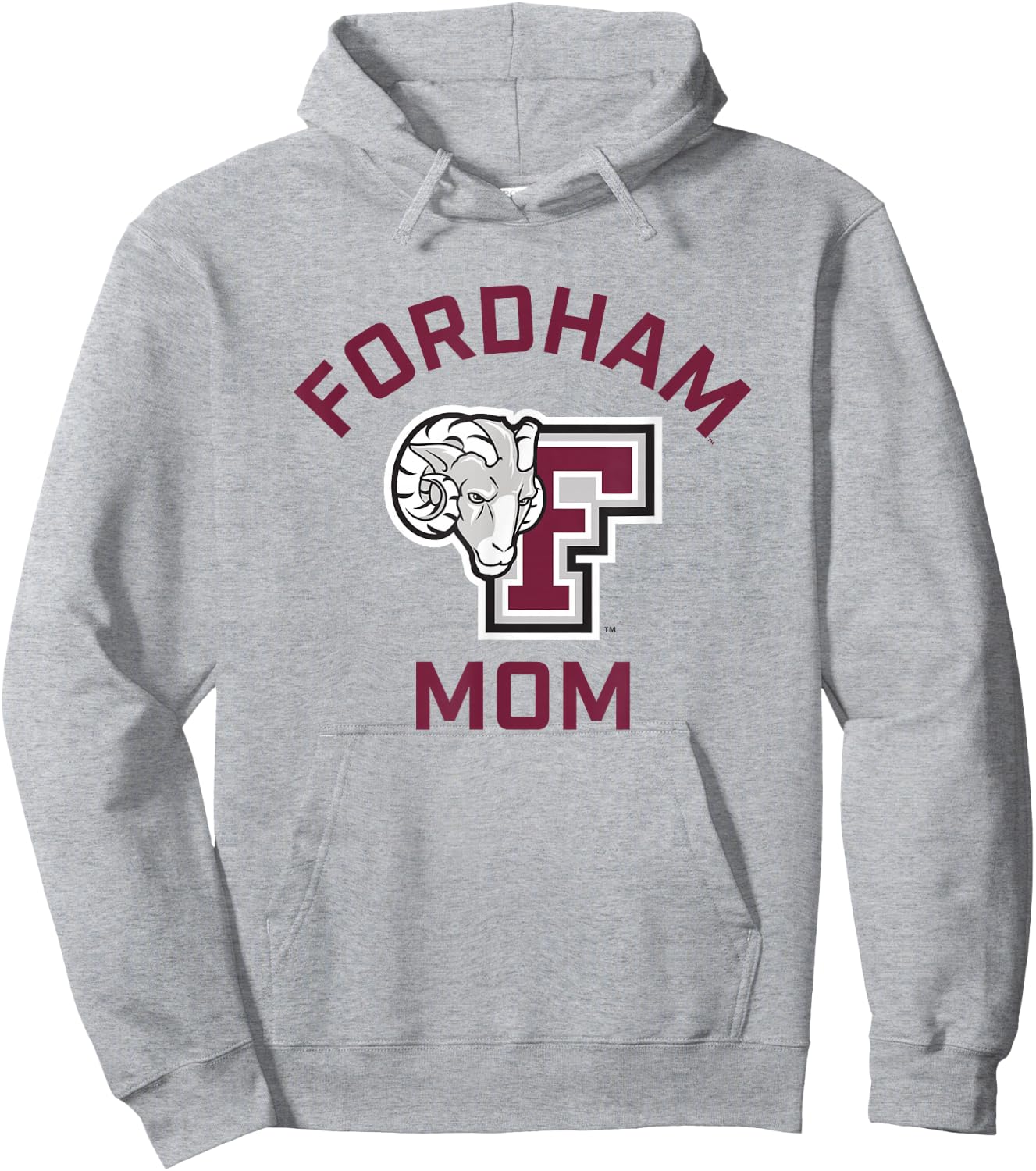 Fordham University Rams Arched Mom Hoodie - Hoodie | Ash