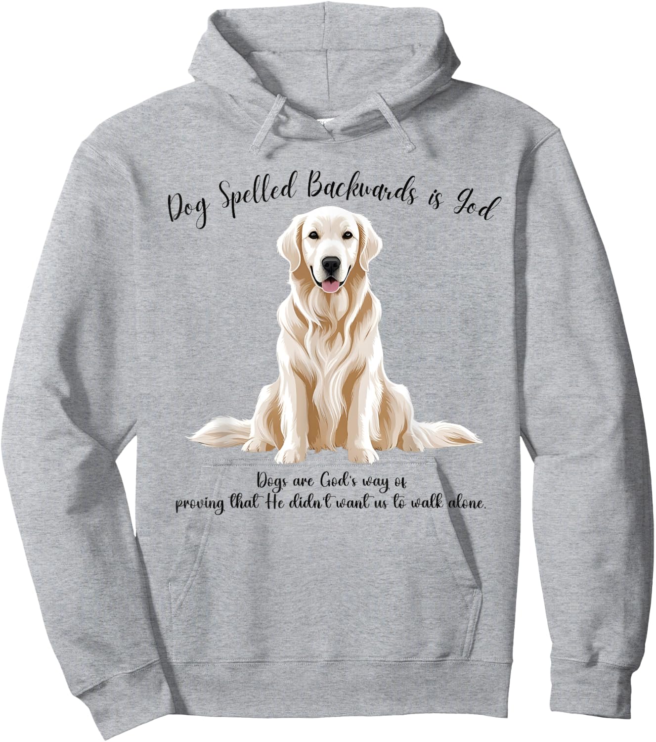Dog Spelled Backwards is God English Cream Golden Retriever Hoodie - Hoodie | Ash