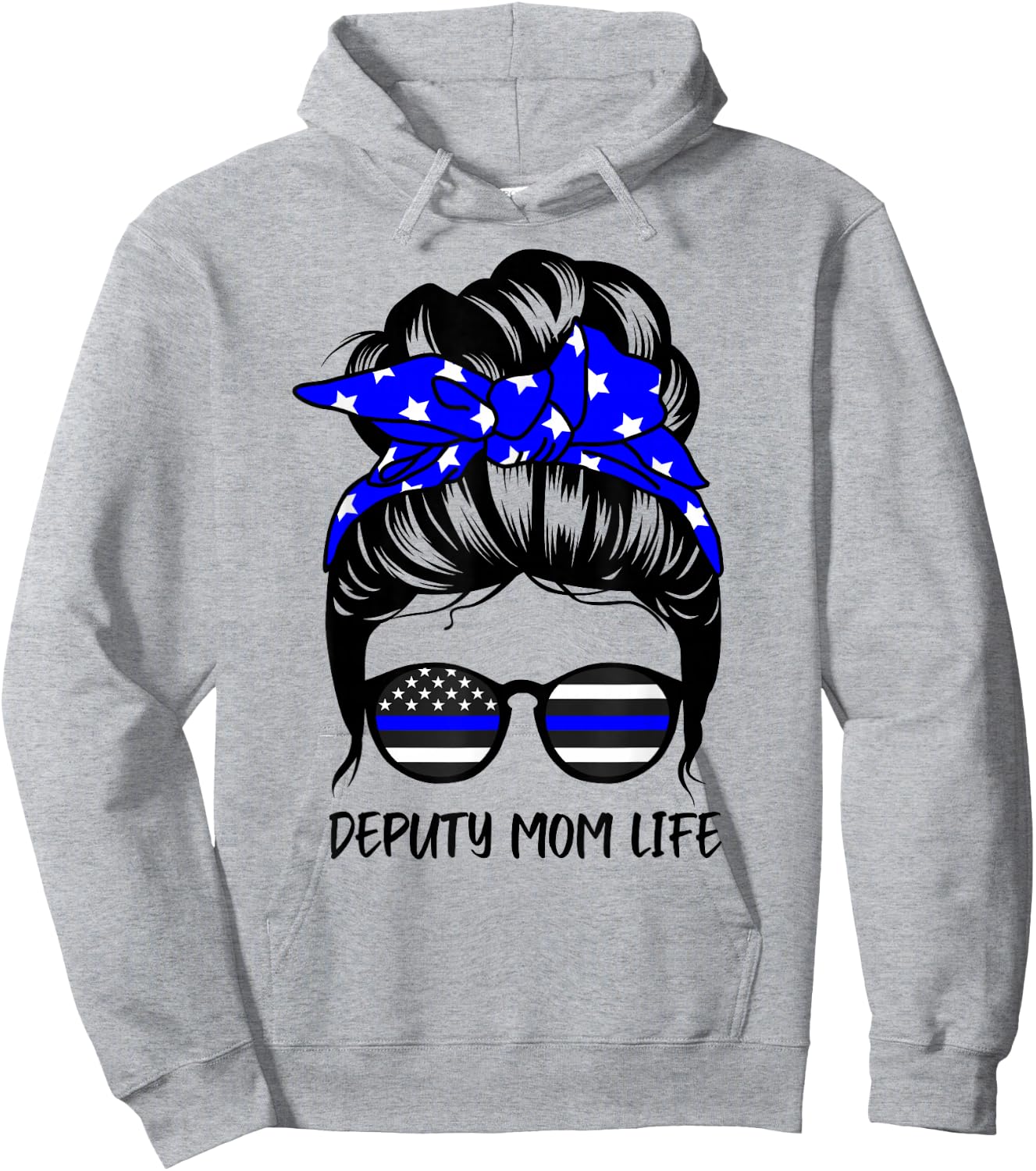 Deputy Mom Life Messy Bun Hair Funny Deputy Mom Hoodie - Hoodie | Ash