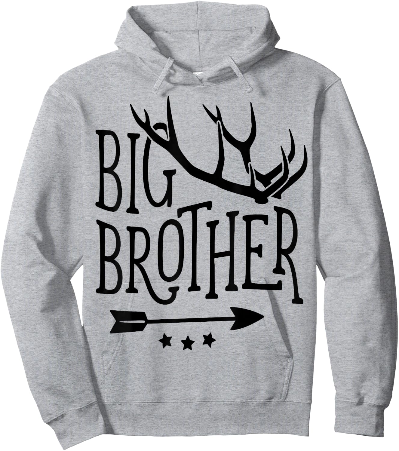 Big Brother Shirt Tribal Arrow Deer Antlers Kids Son Boys Hoodie - Hoodie | Ash