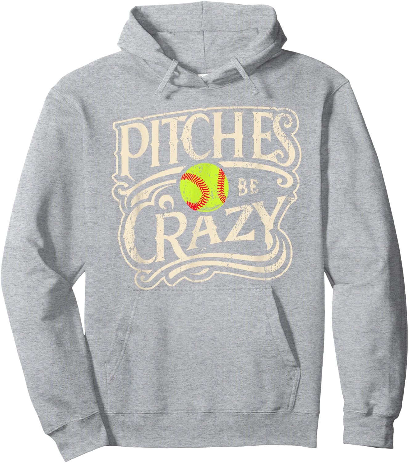 Pitches Be Crazy Softball Pitcher Hoodie - Hoodie | Ash