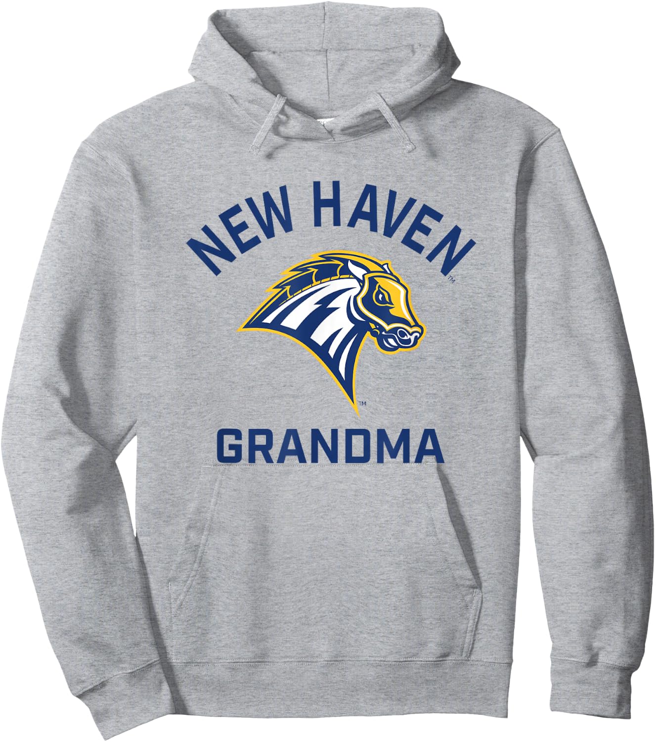University of New Haven UNH Chargers Arched Grandma Hoodie - Hoodie | Ash