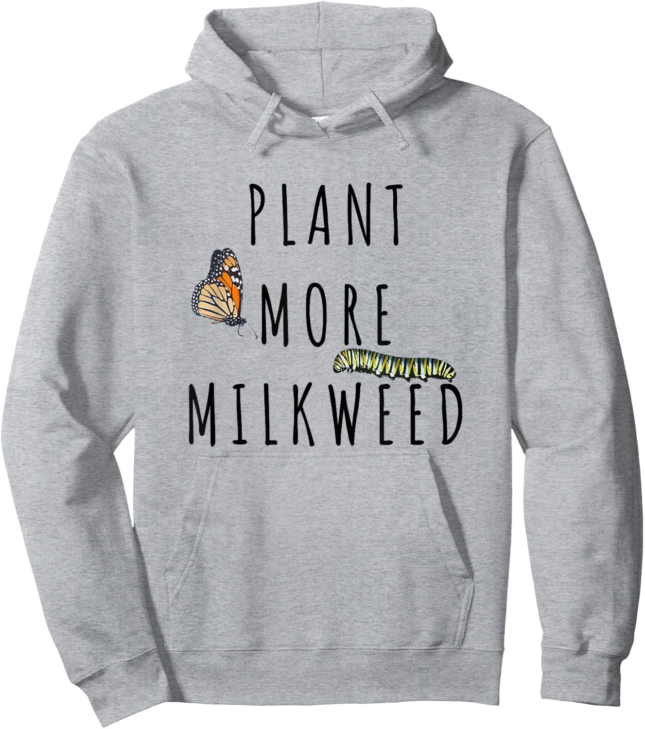 Plant More Milkweed Save The Monarchs Butterfly Caterpillar Hoodie - Hoodie | Ash