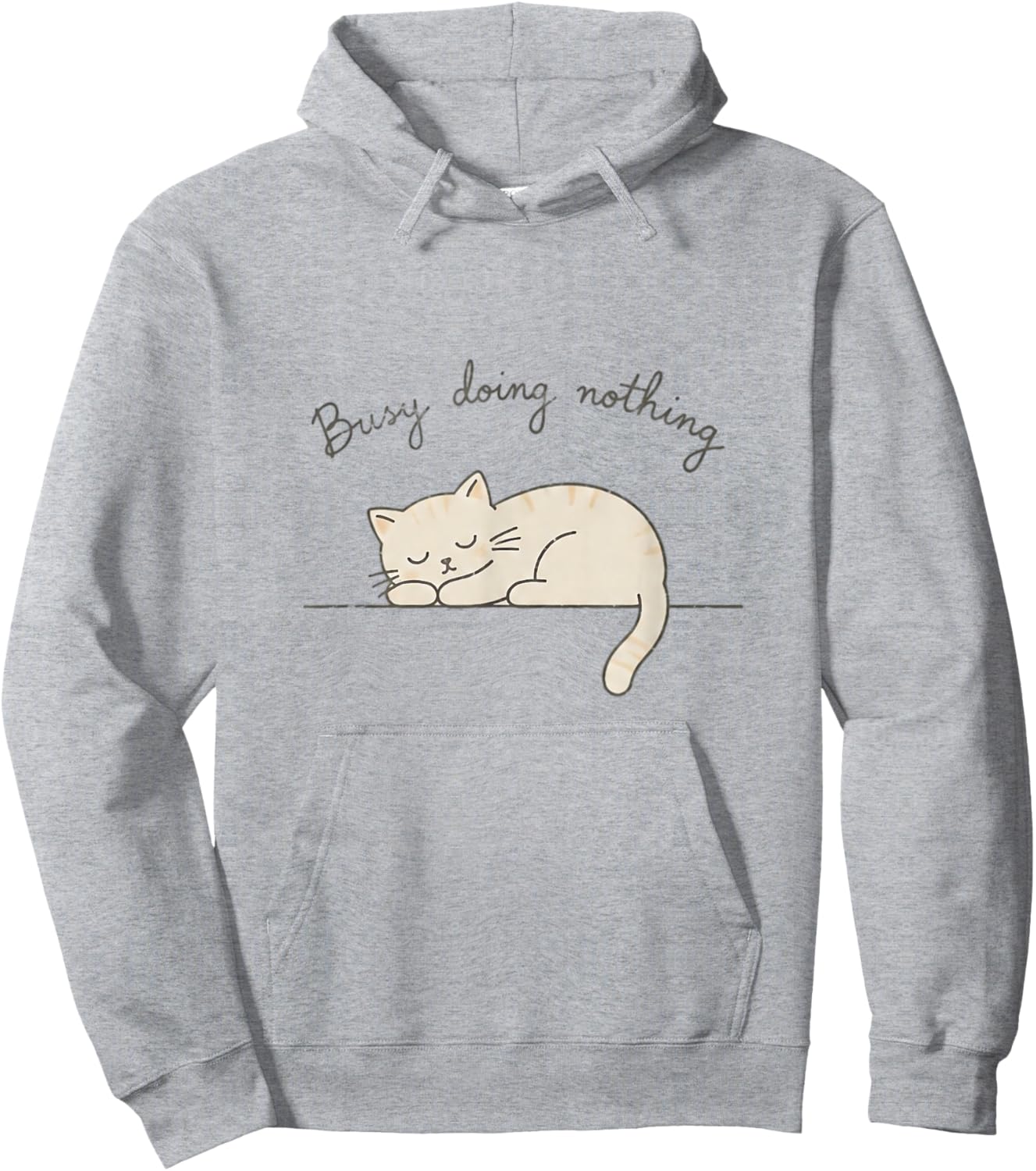Busy Doing Nothing Sleeping Cat Funny Cute Hoodie - Hoodie | Ash