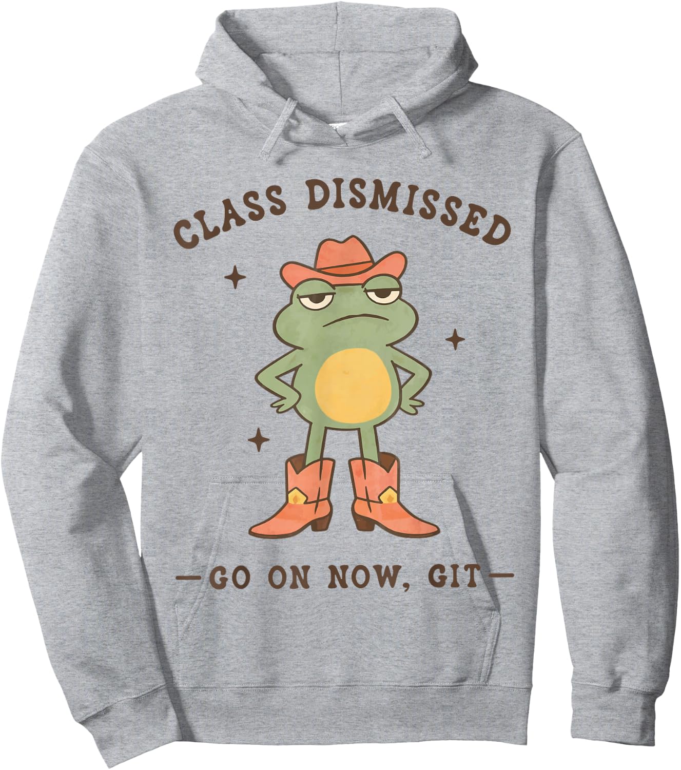 Funny Western Cowboy Frog Last Day of School Class Dismissed Hoodie - Hoodie | Ash