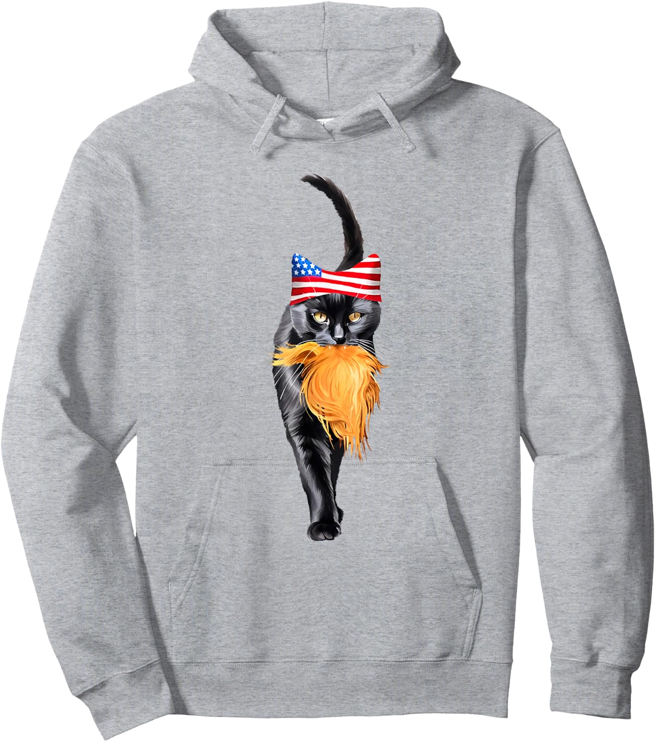 Funny Childless Cat Lady With Trump Hair Vote Kamala 2024 Hoodie - Hoodie | Ash