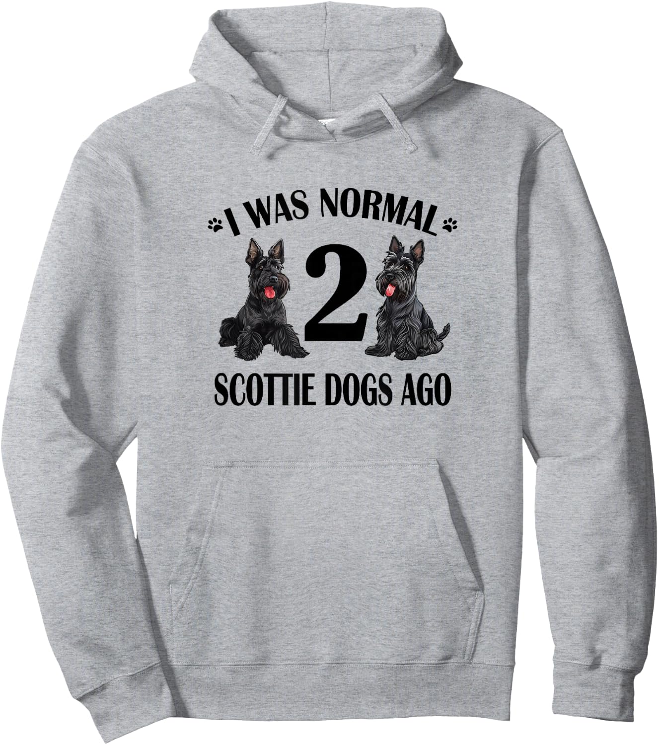 Cute Normal Two 2 Scottie Dogs Ago Scottish Terrier Lover Hoodie - Hoodie | Ash