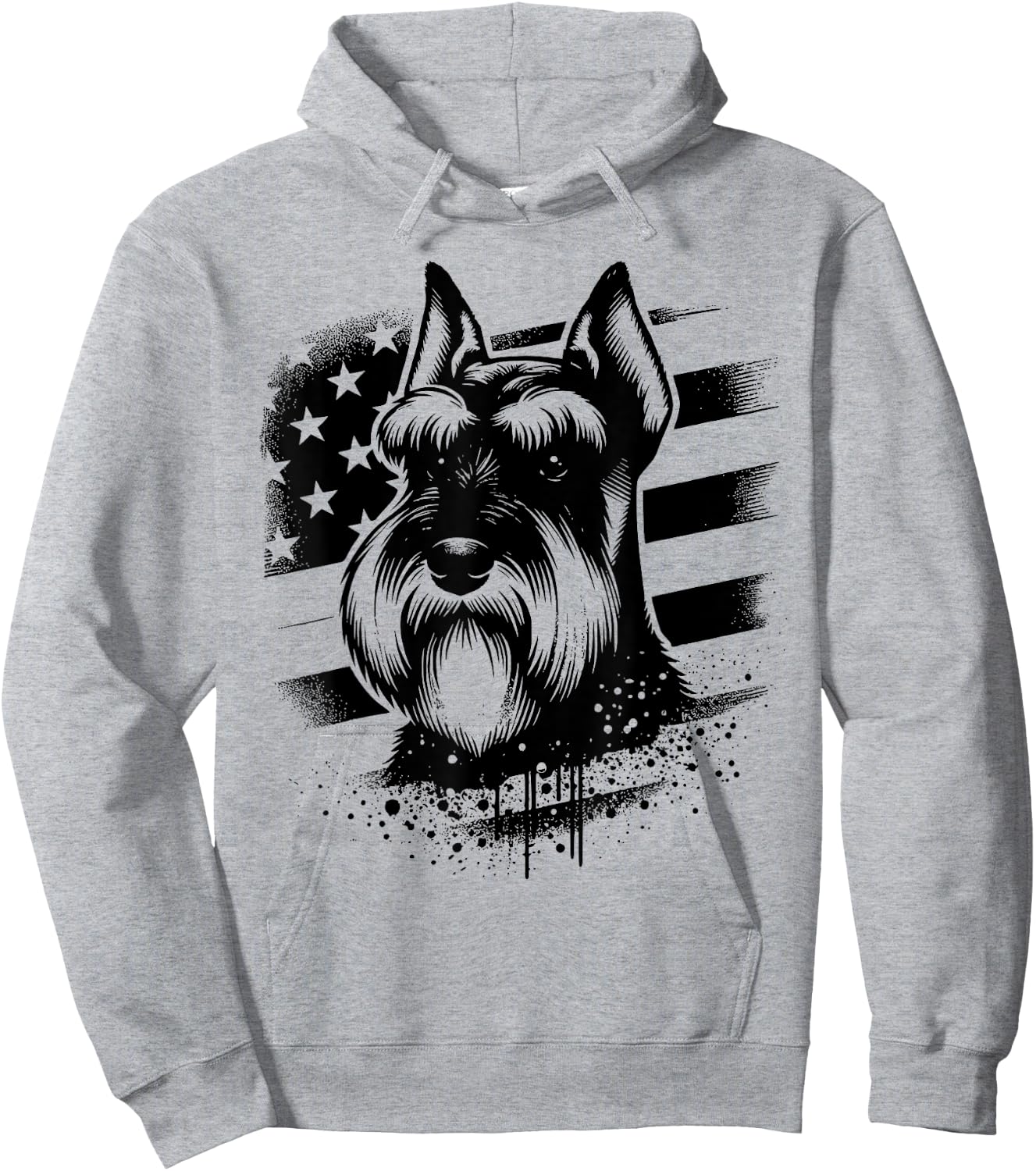 Standard Schnauzer 4th Of July Patriotic Dog American Flag Women Kids Men Hoodie - Hoodie | Ash