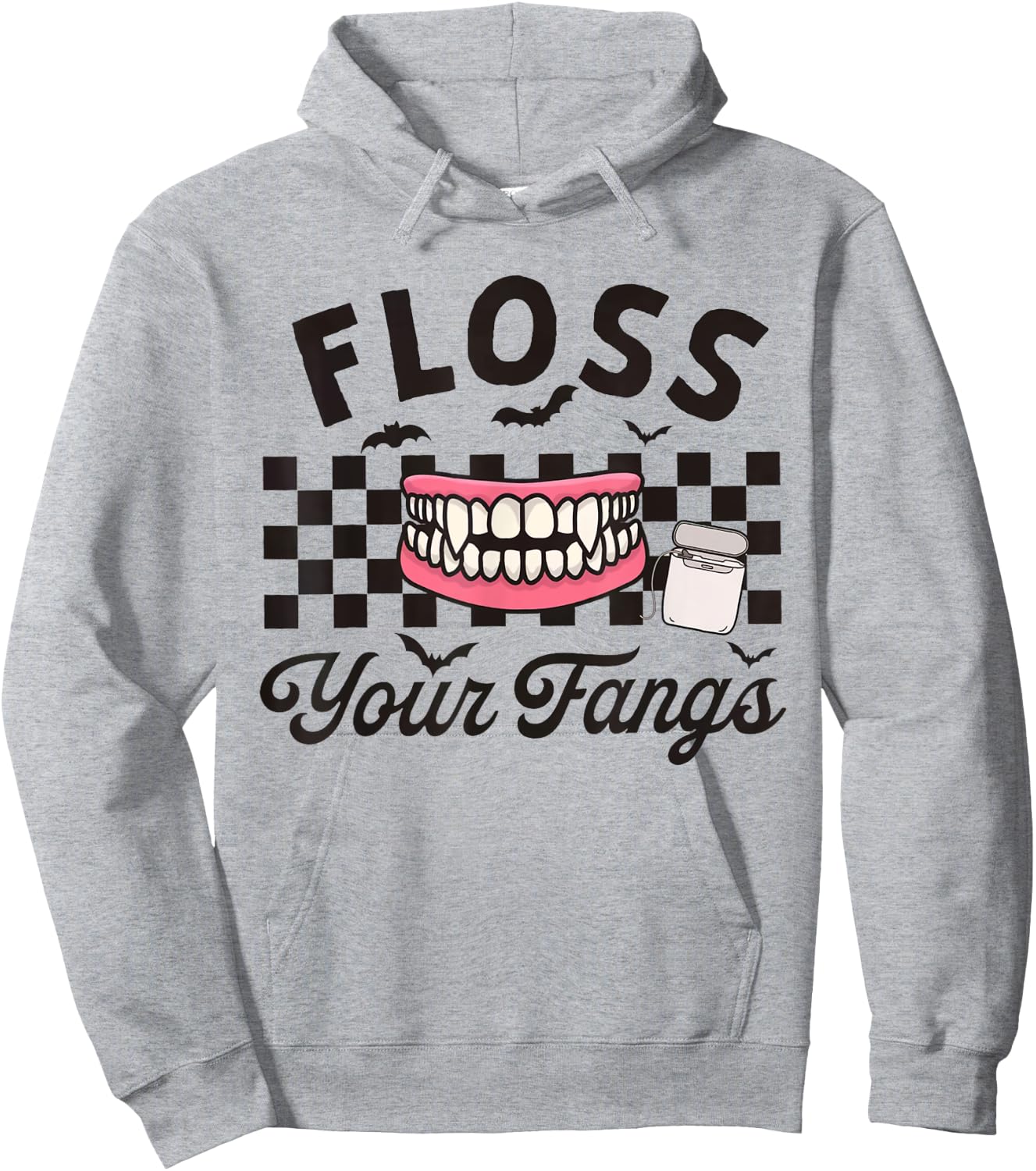 Dental Hygienist Assistant Tech Halloween Floss your Fangs Hoodie - Hoodie | Ash