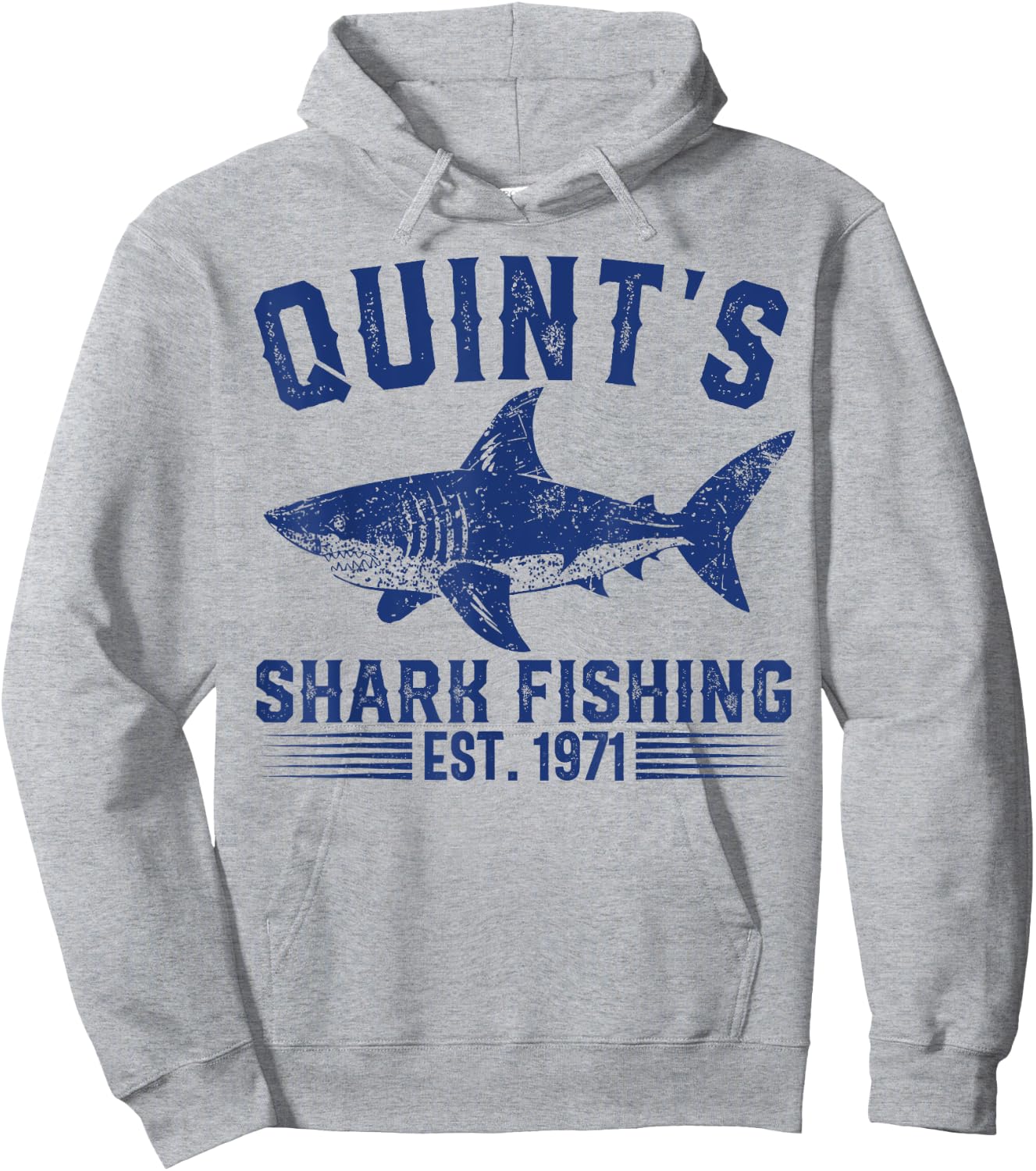 Vintage Quint's Shark Fishing 1971 Retro Fisher Birthday Hoodie - Hoodie | Ash