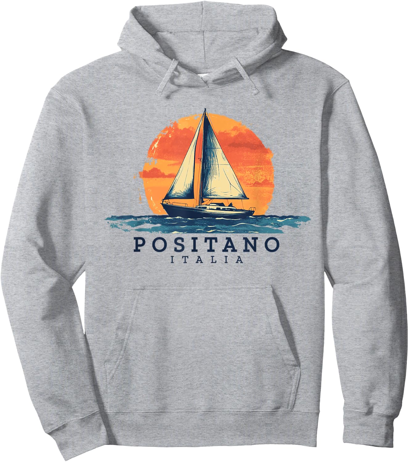 Positano Italy Sailing Souvenir Sailboat Sailor Hoodie - Hoodie | Ash