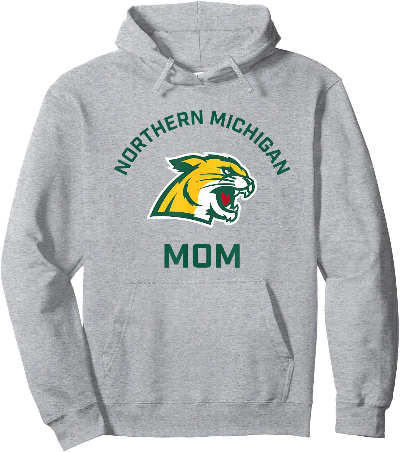 Northern Michigan University NMU Wildcats Arched Mom Hoodie - Hoodie | Ash