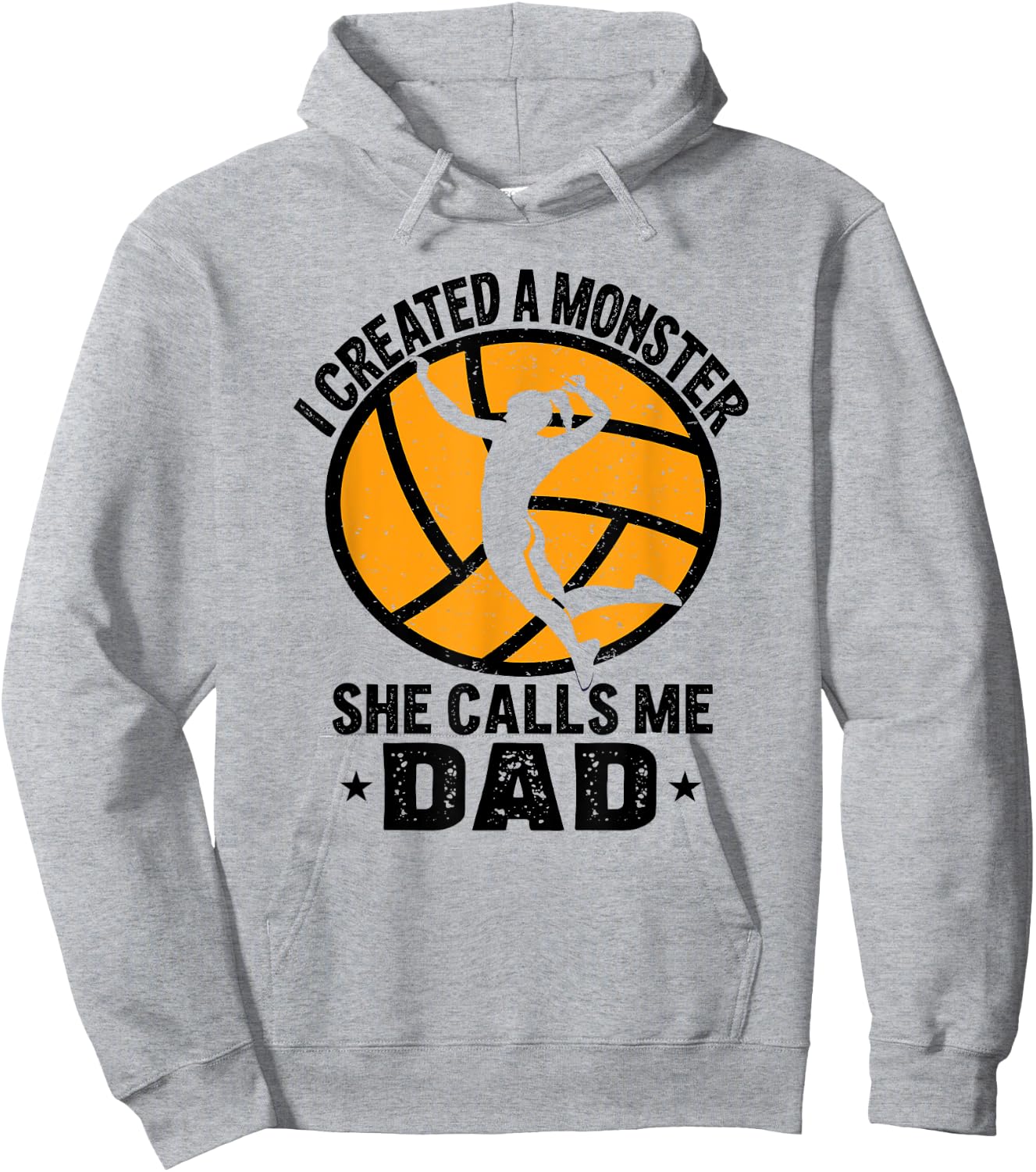 Funny I Created A Monster She Calls Me Dad Volleyball Hoodie - Hoodie | Ash