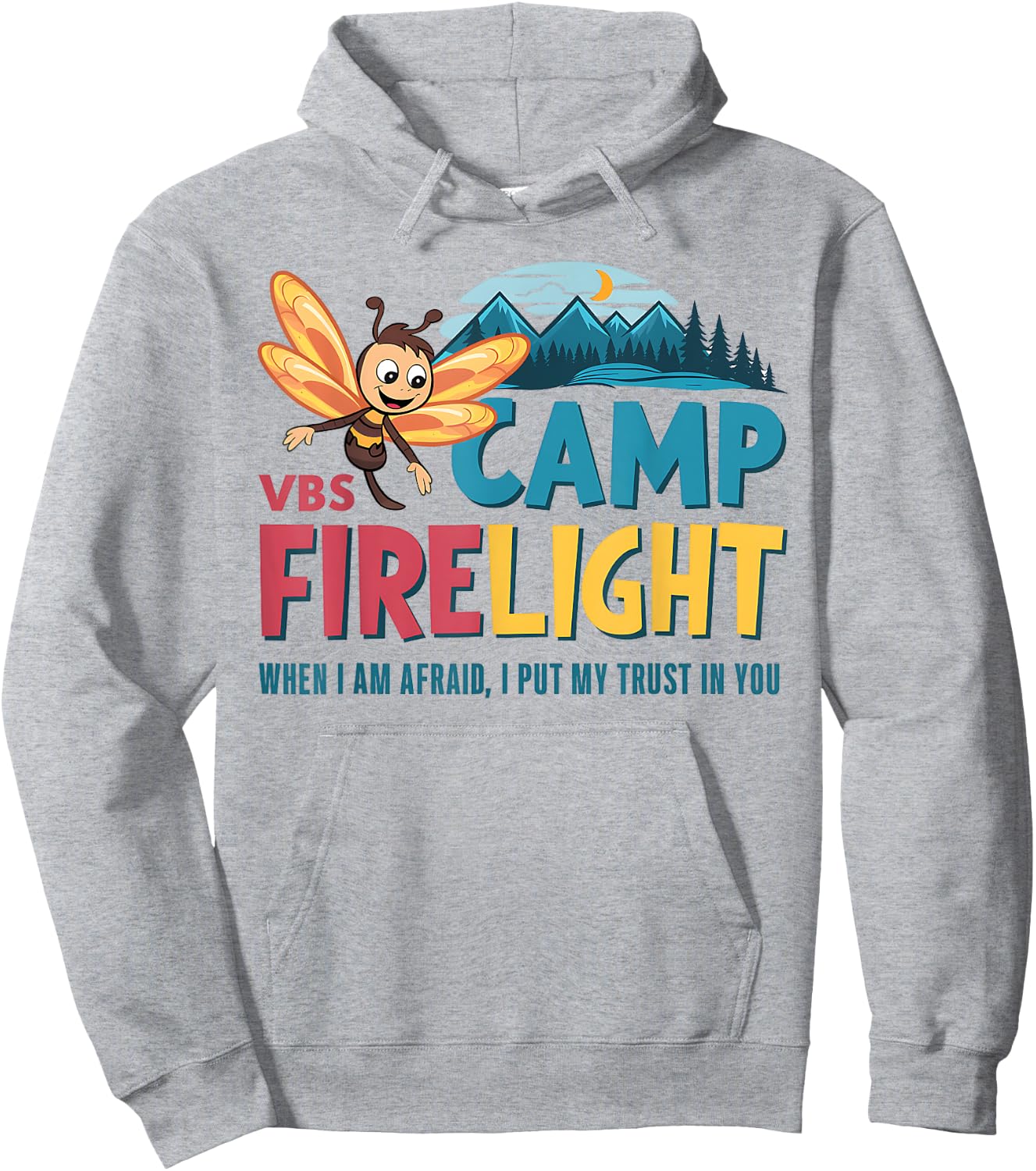 Camp Firelight VBS Camp Vacation Bible School Firework 2025 Hoodie - Hoodie | Ash