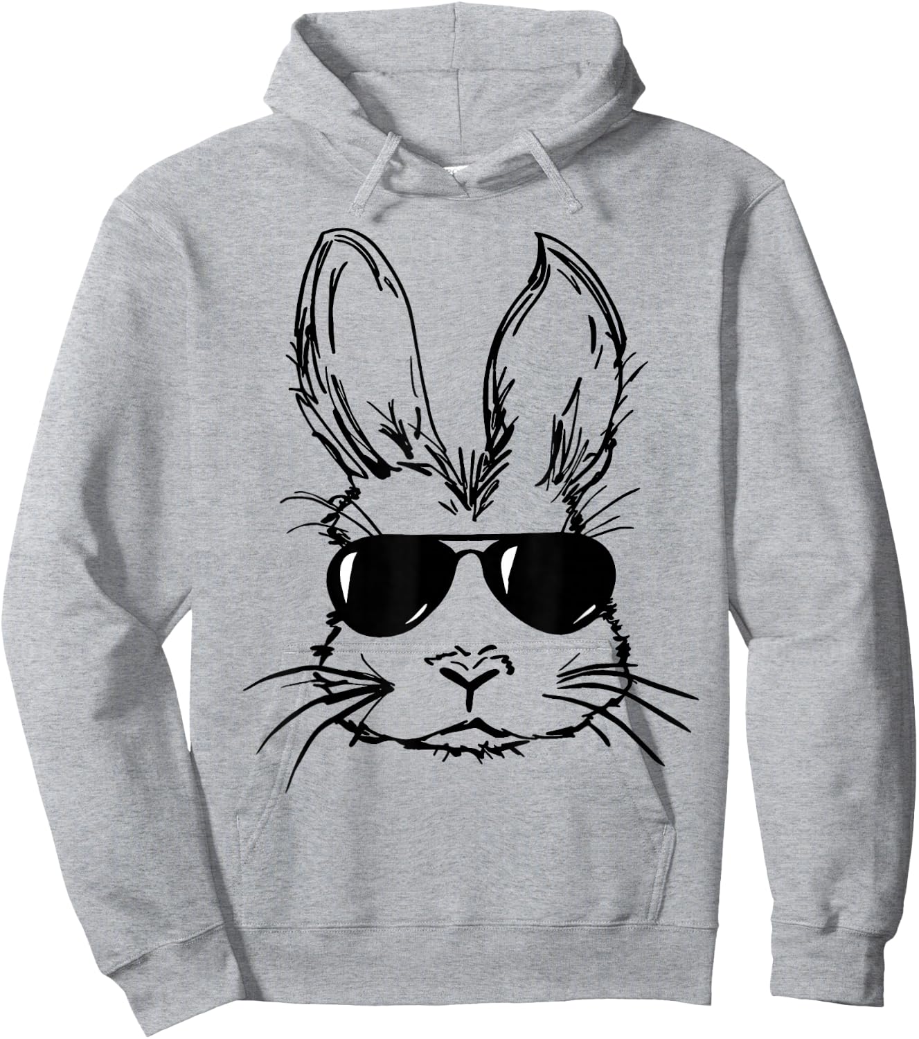 Funny Bunny Face With Sunglasses Easter Day Boy Men Kids Hoodie - Hoodie | Ash